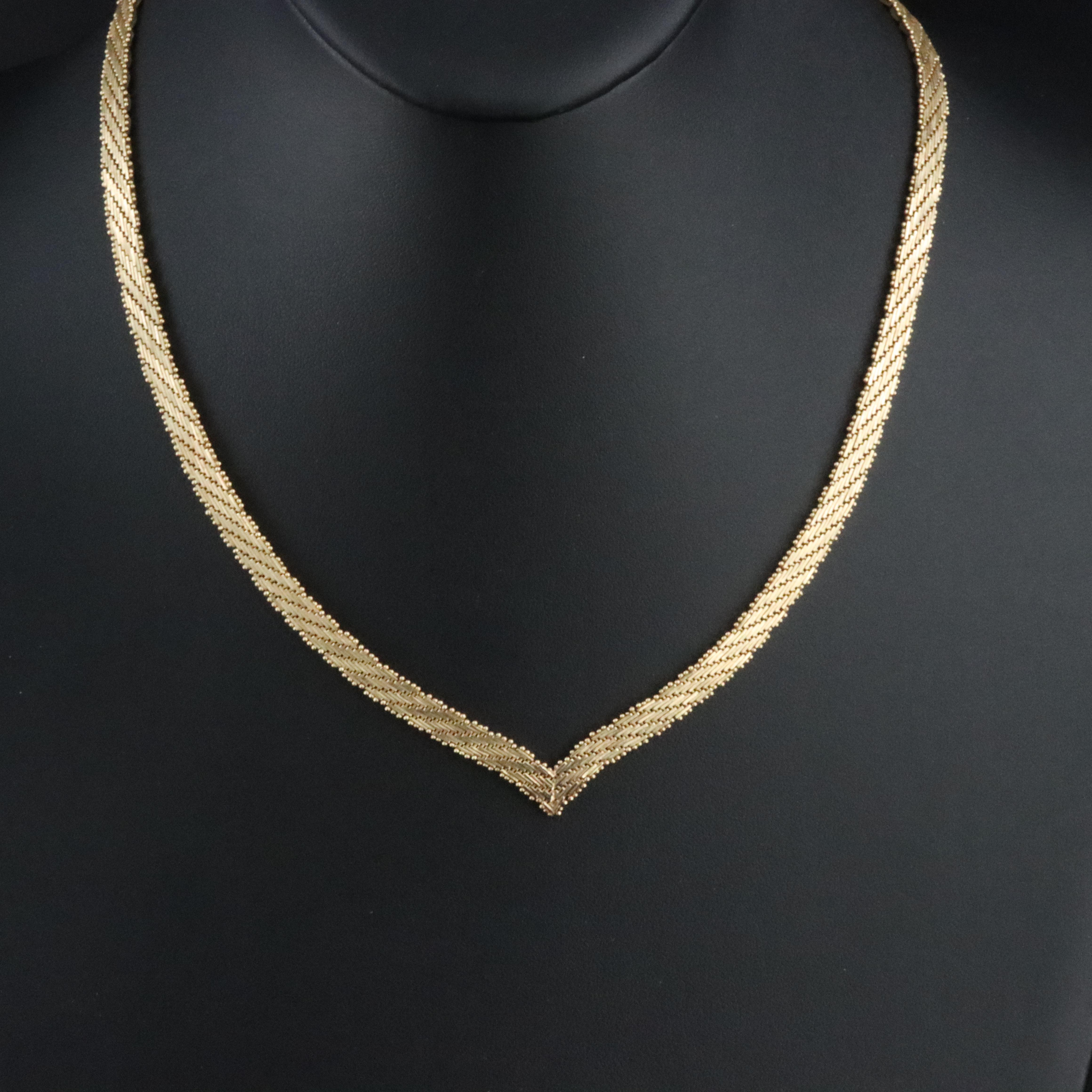14K Riccio Chain Chevron Necklace