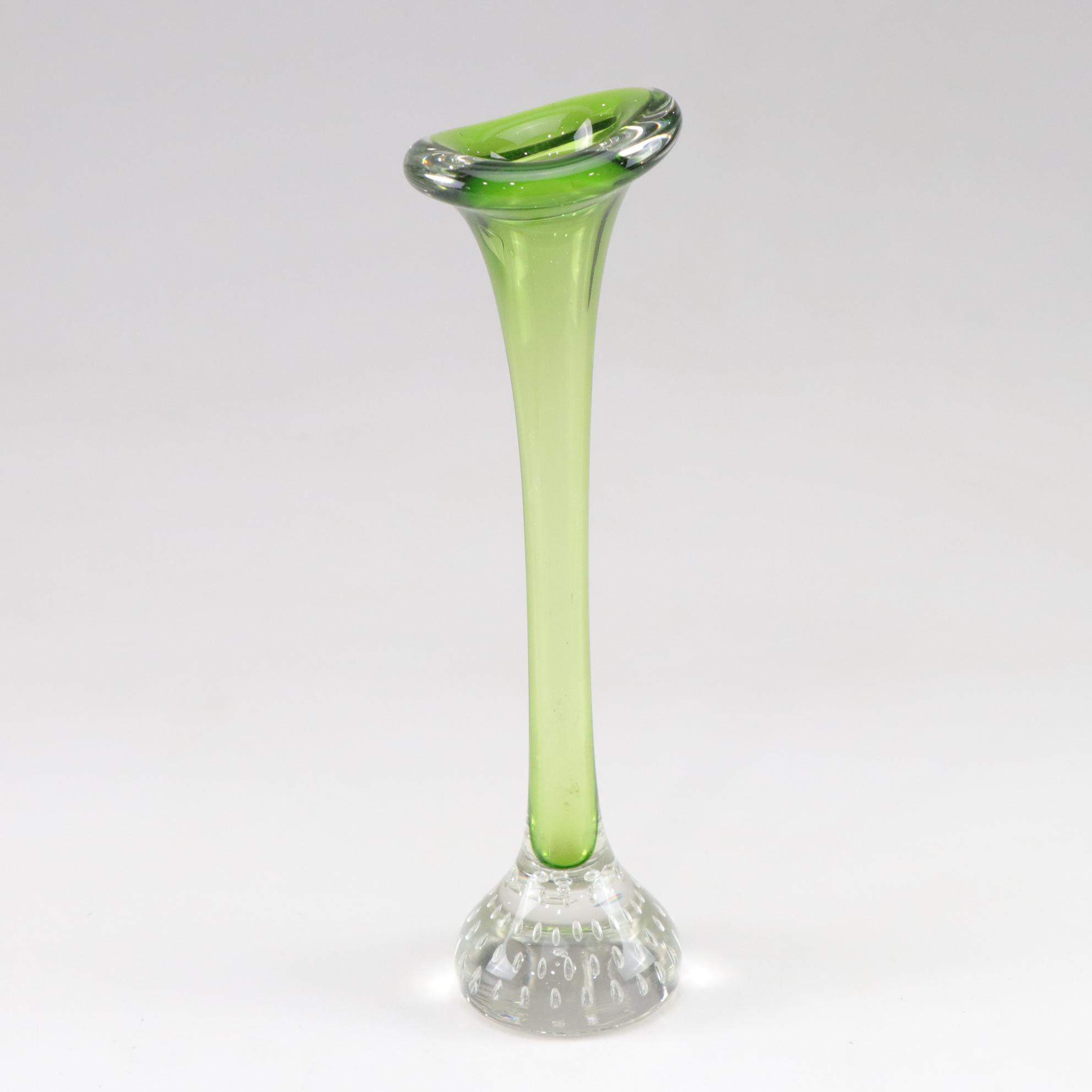Art Glass Bud Vase and Three Paperweights