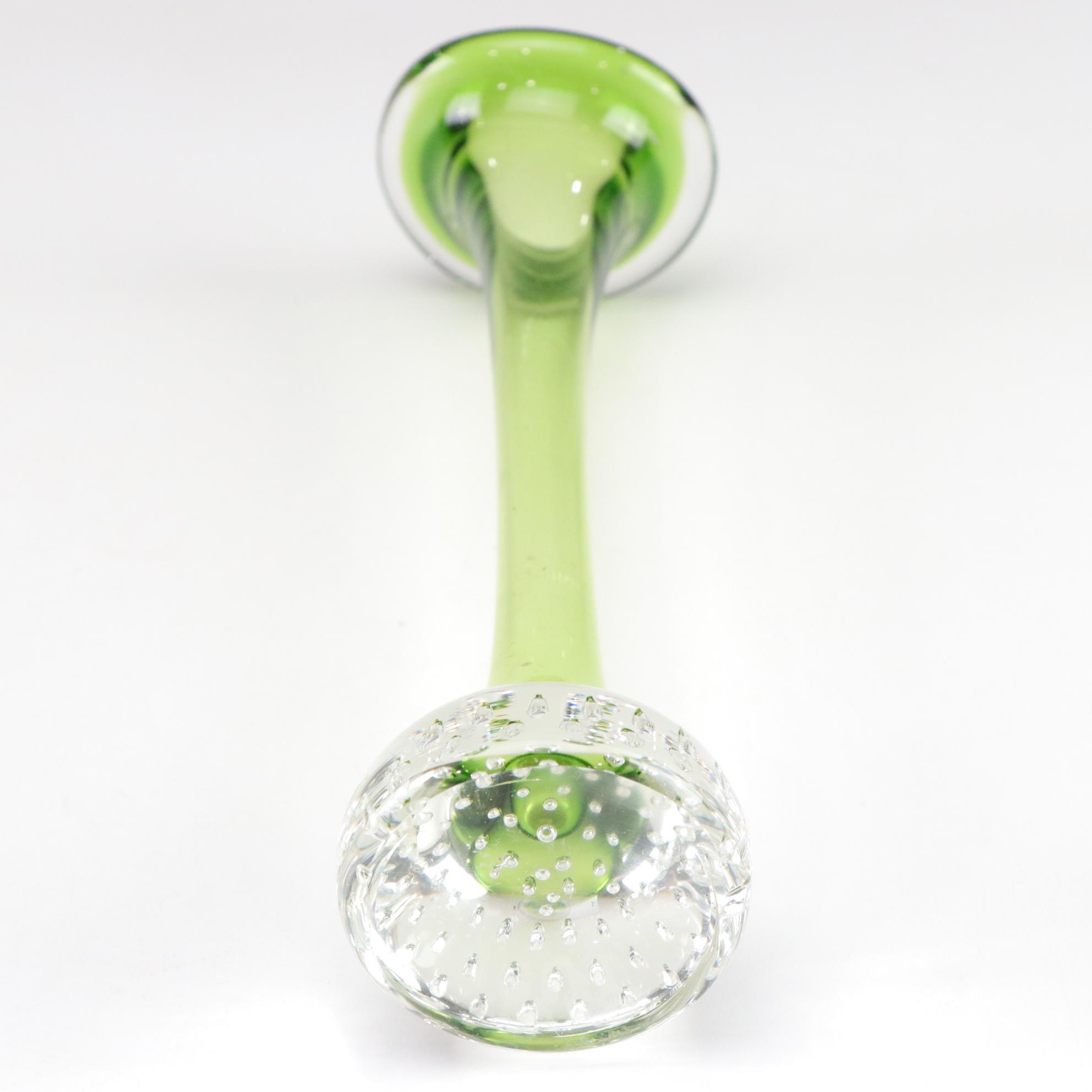 Art Glass Bud Vase and Three Paperweights