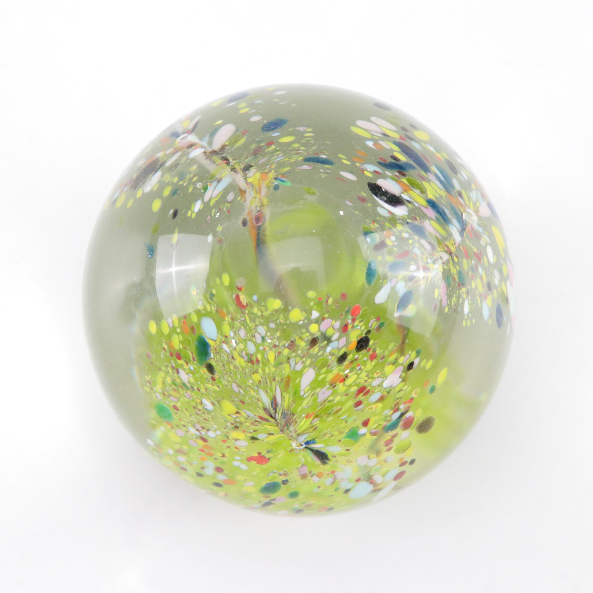 Art Glass Bud Vase and Three Paperweights