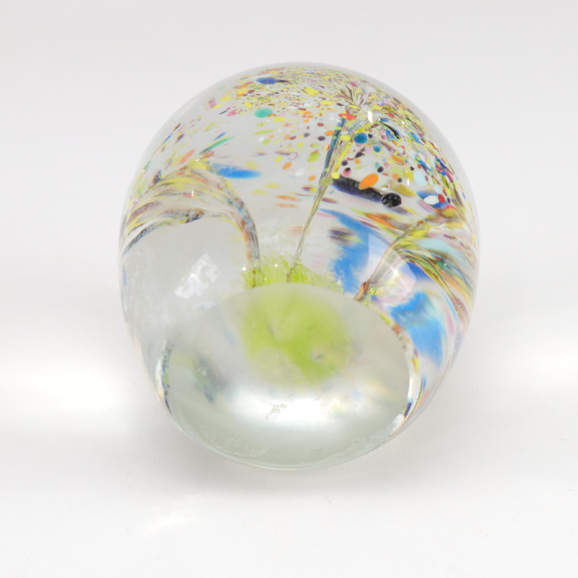 Art Glass Bud Vase and Three Paperweights