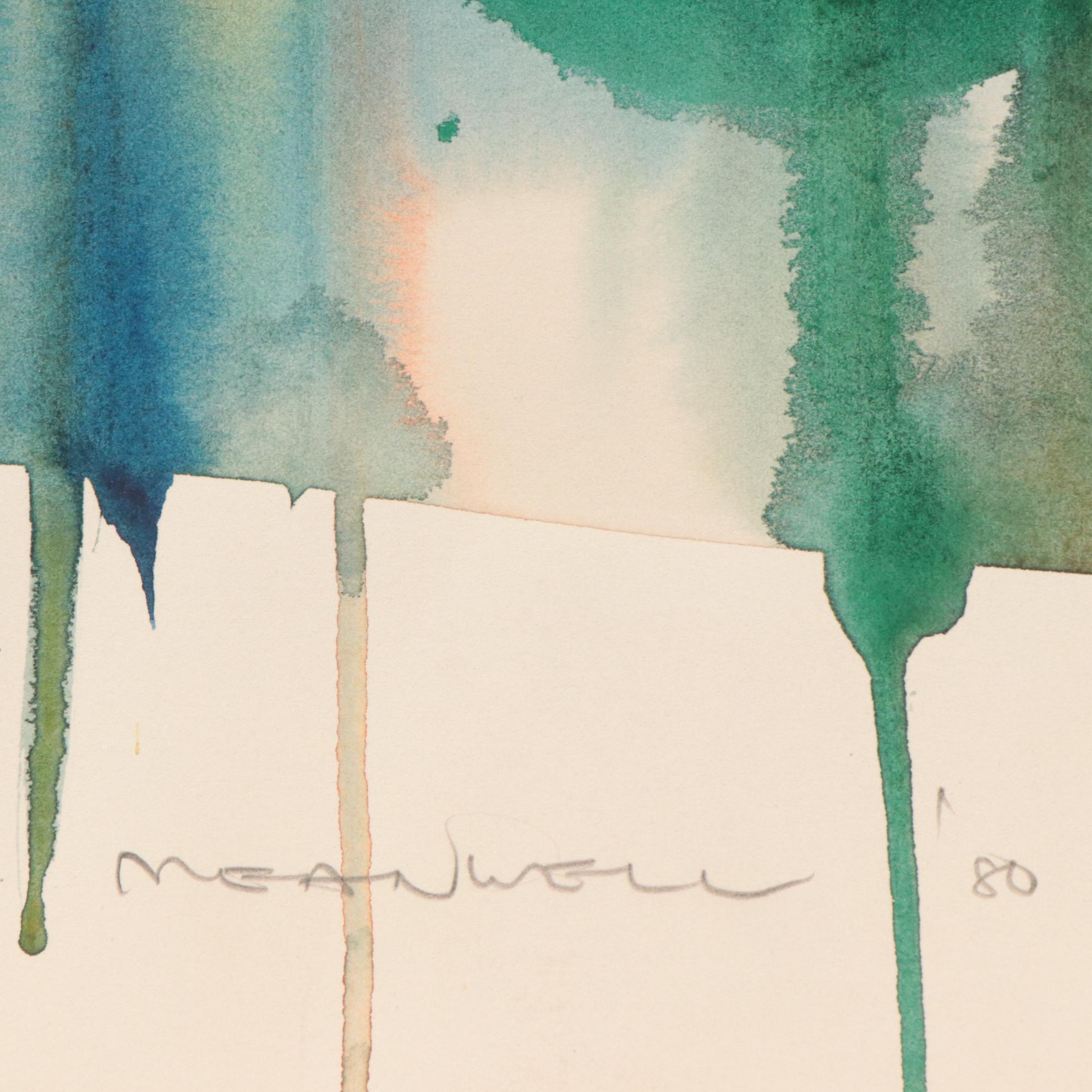 Jack Meanwell Modern Floral Watercolor Painting, 1980