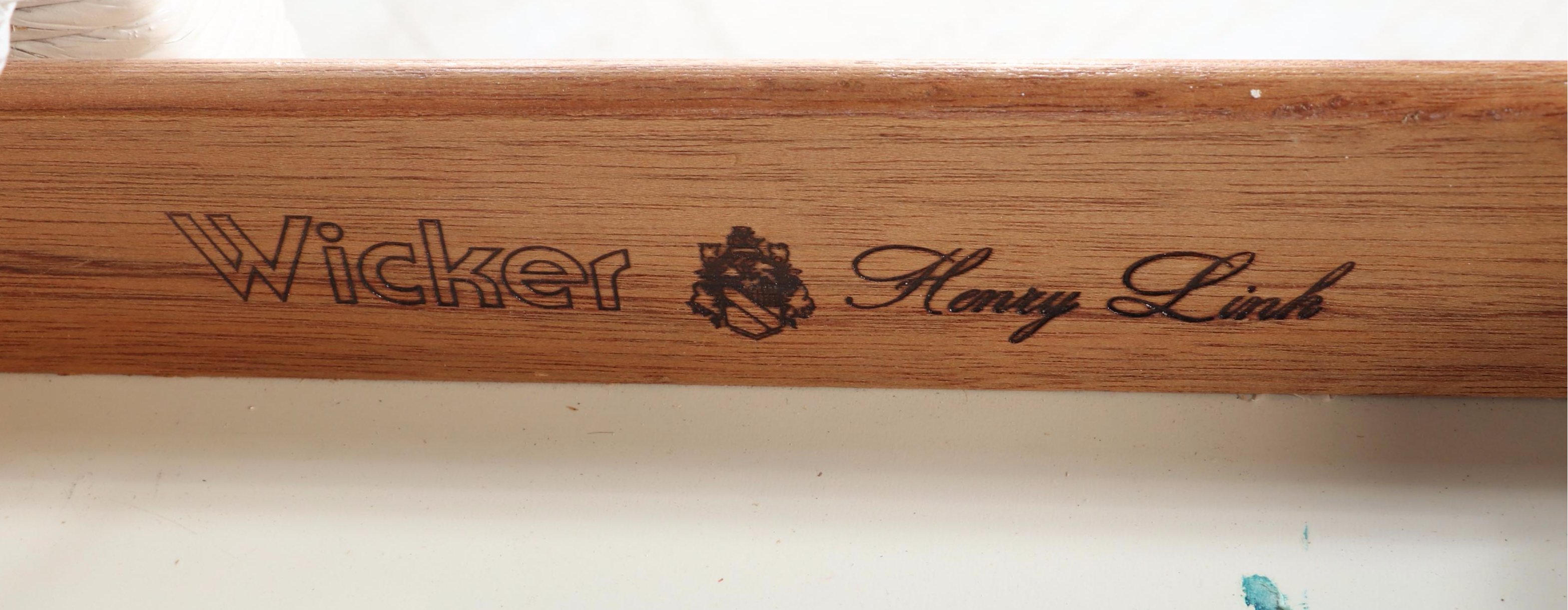 Henry Link White-Painted Wicker and Laminate Top Desk with Side Chair