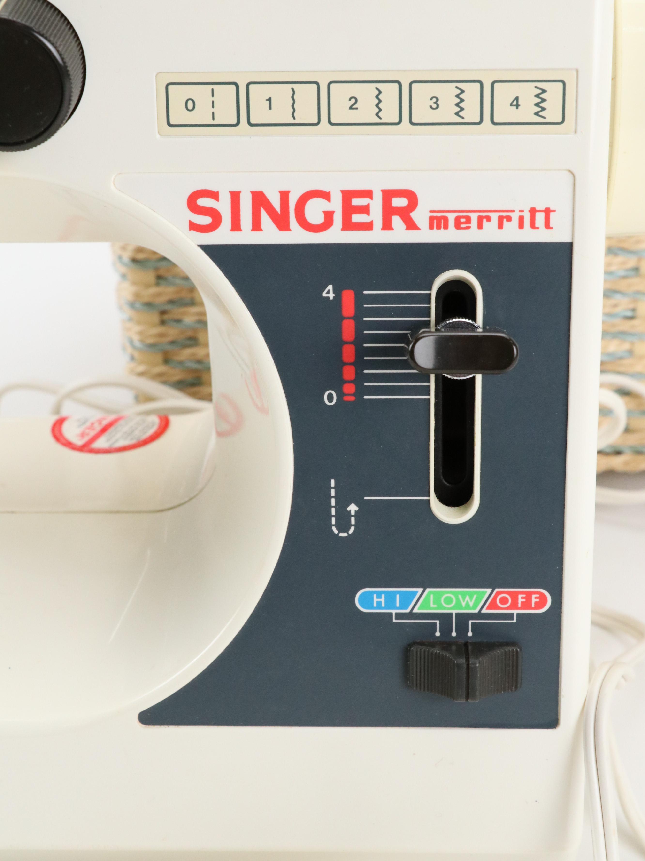 Singer 212 Sewing Machine in Basket with Accessories, 1989-1991