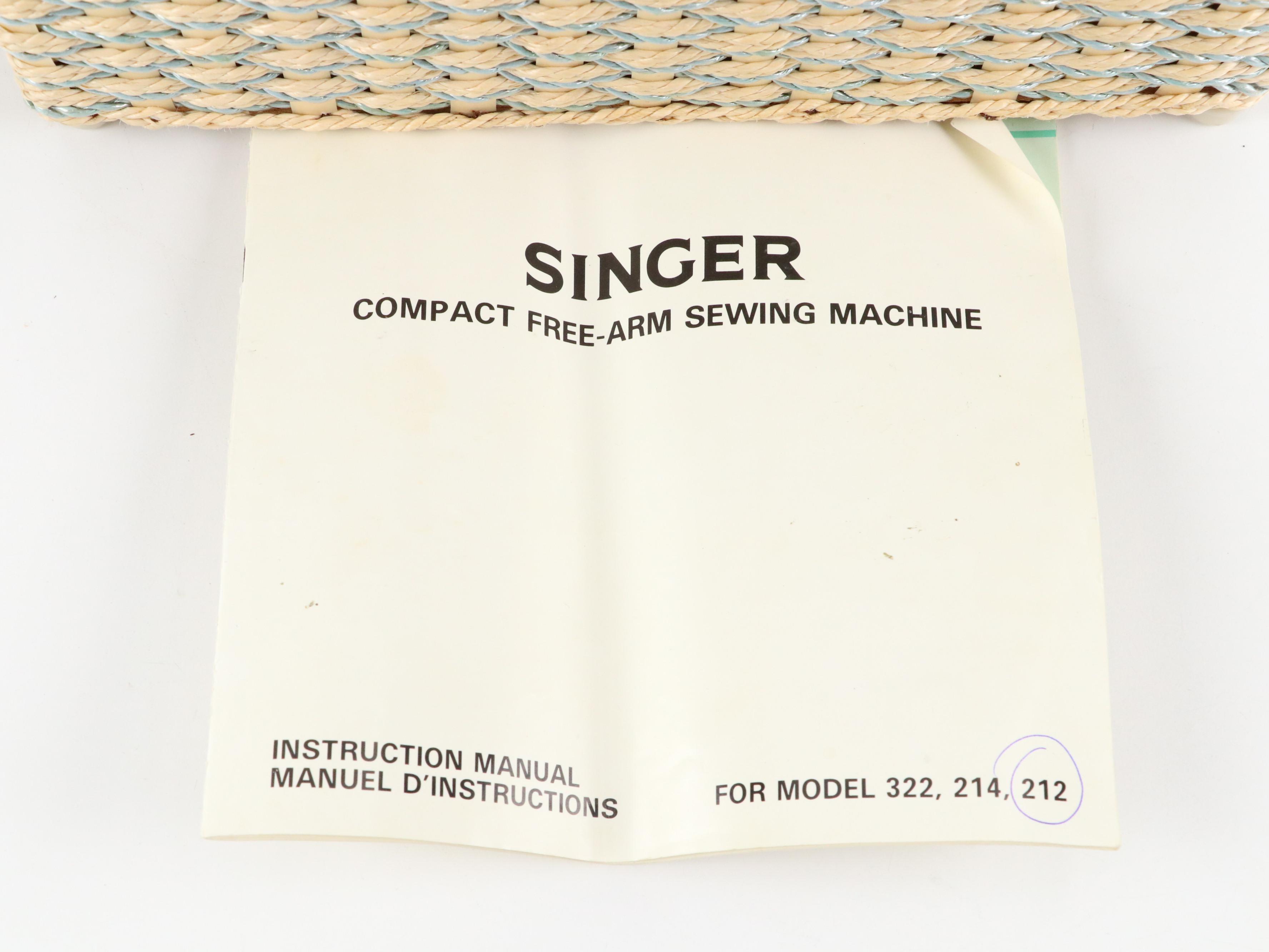 Singer 212 Sewing Machine in Basket with Accessories, 1989-1991