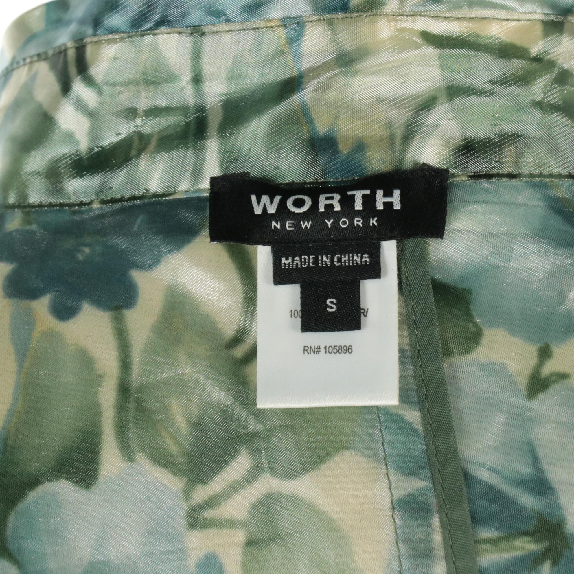 Worth New York Hibiscus and Tropical Foliate Print Lightweight Jacket