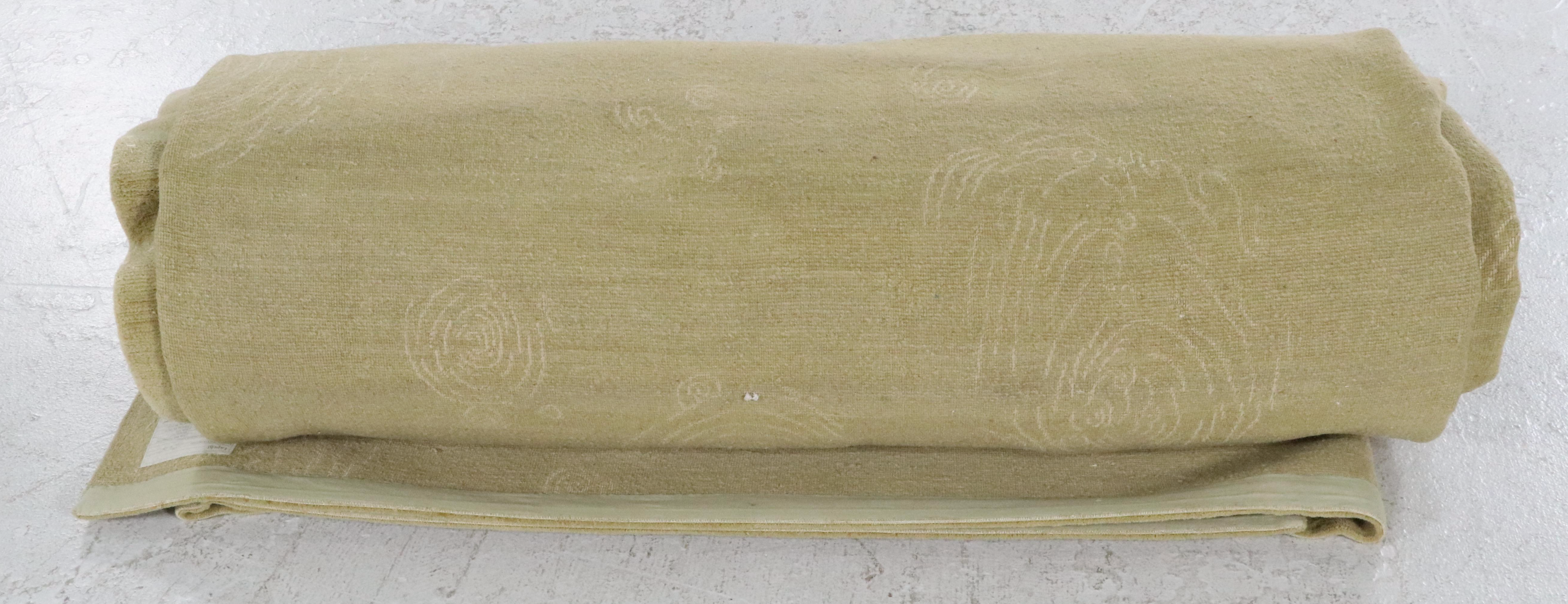 12'7 x 14'4 Hand-Knotted Lapchi "Carp Pond" Room Sized Rug