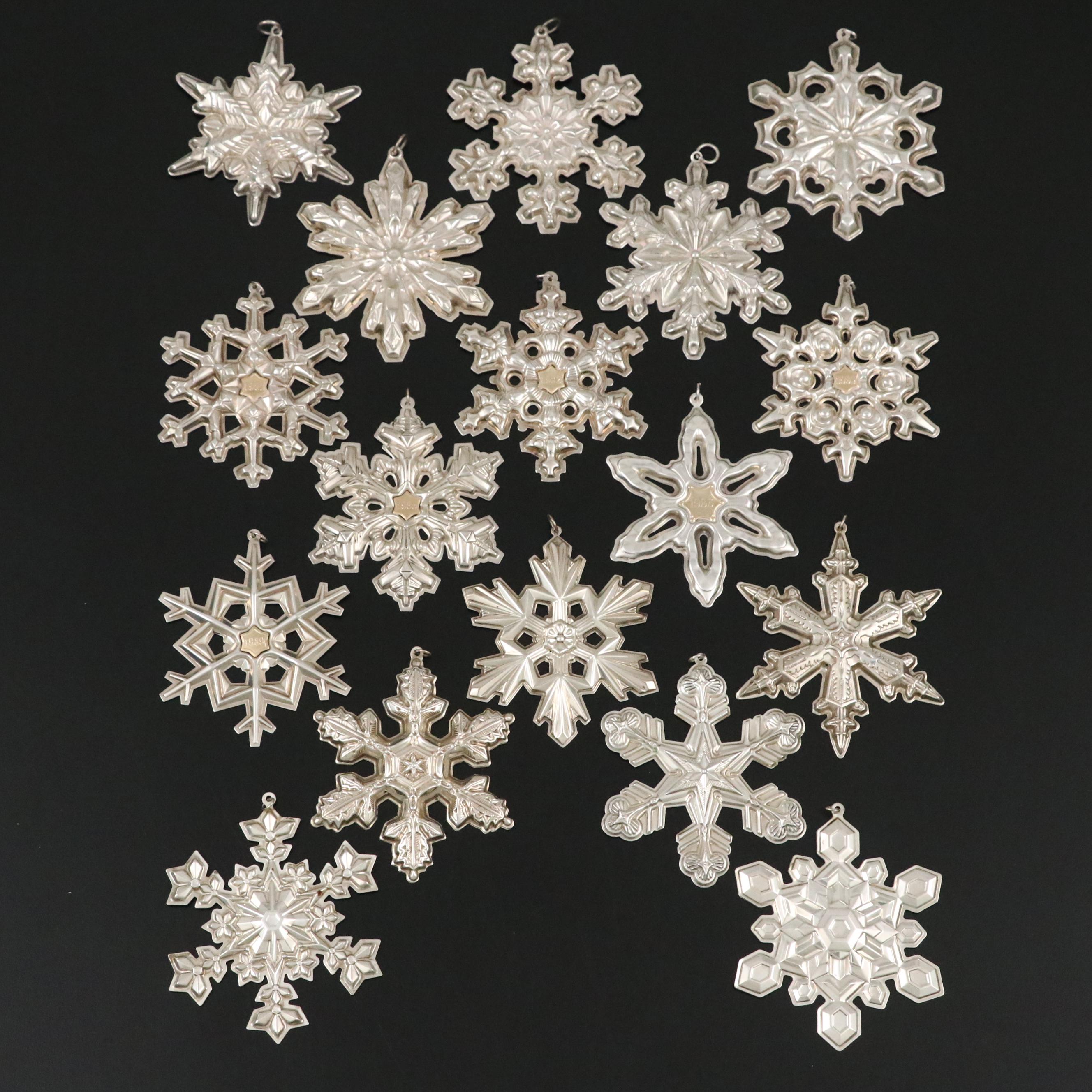 Gorham Sterling Silver Annual Snowflake Ornaments, 1972–2001