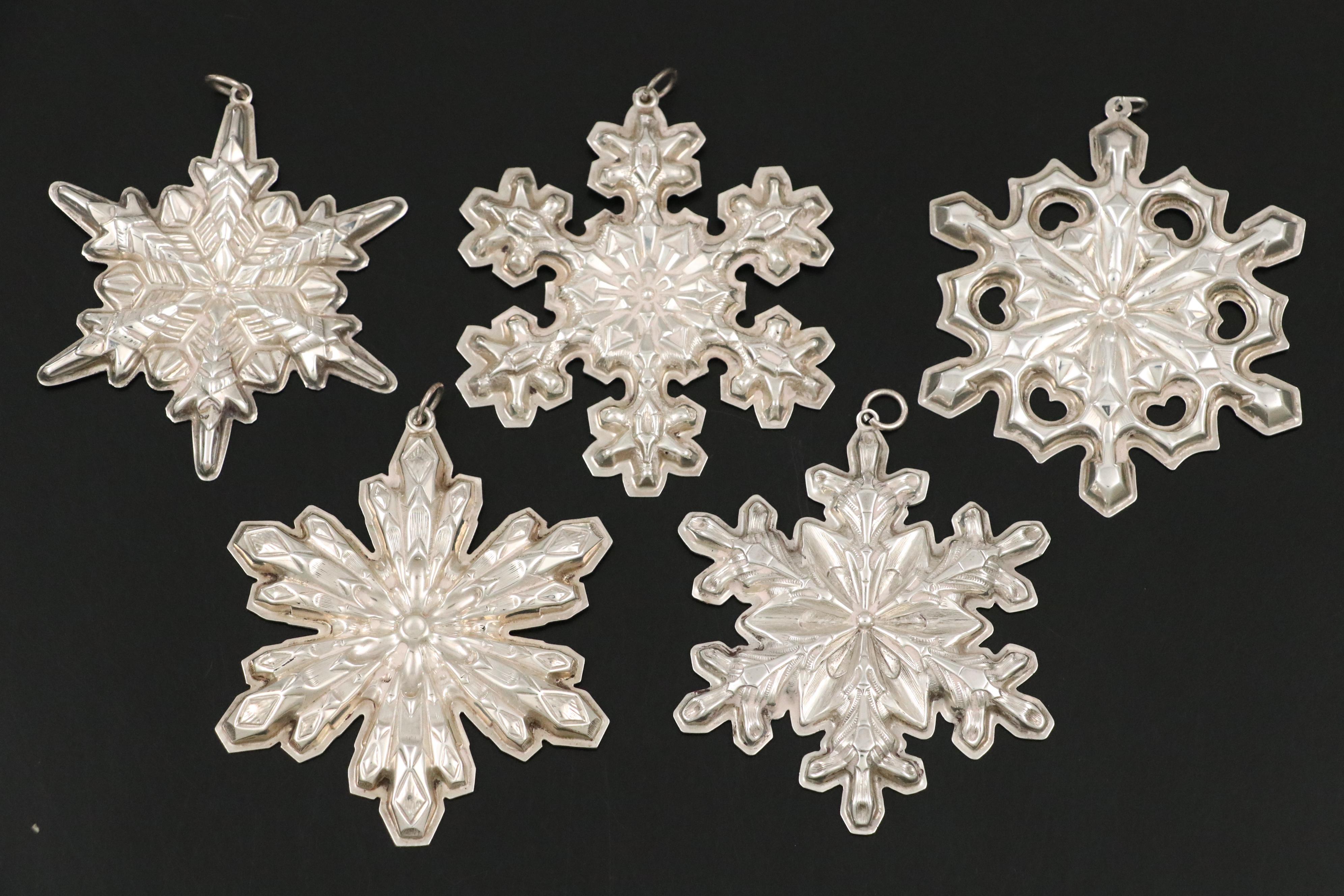 Gorham Sterling Silver Annual Snowflake Ornaments, 1972–2001