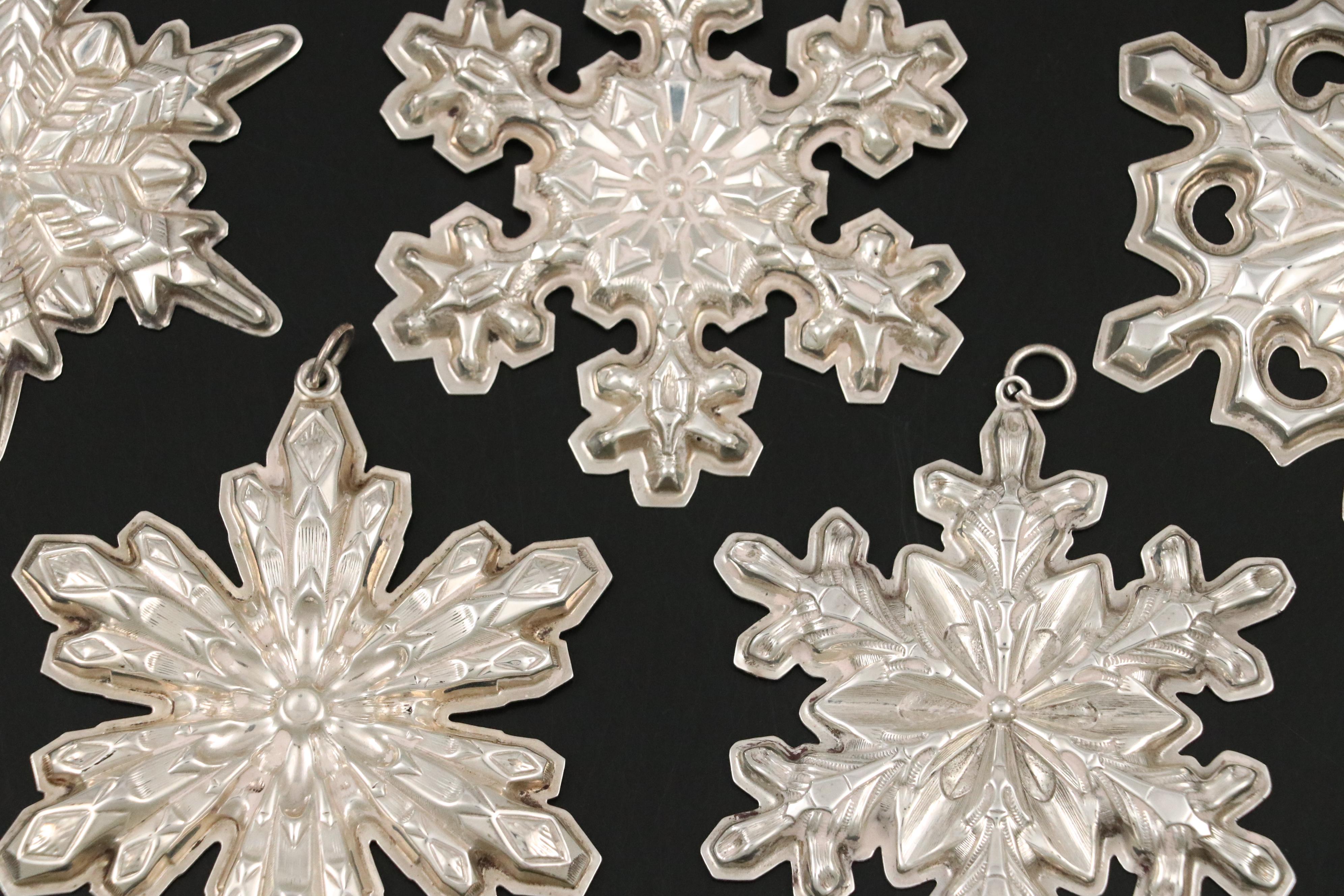Gorham Sterling Silver Annual Snowflake Ornaments, 1972–2001