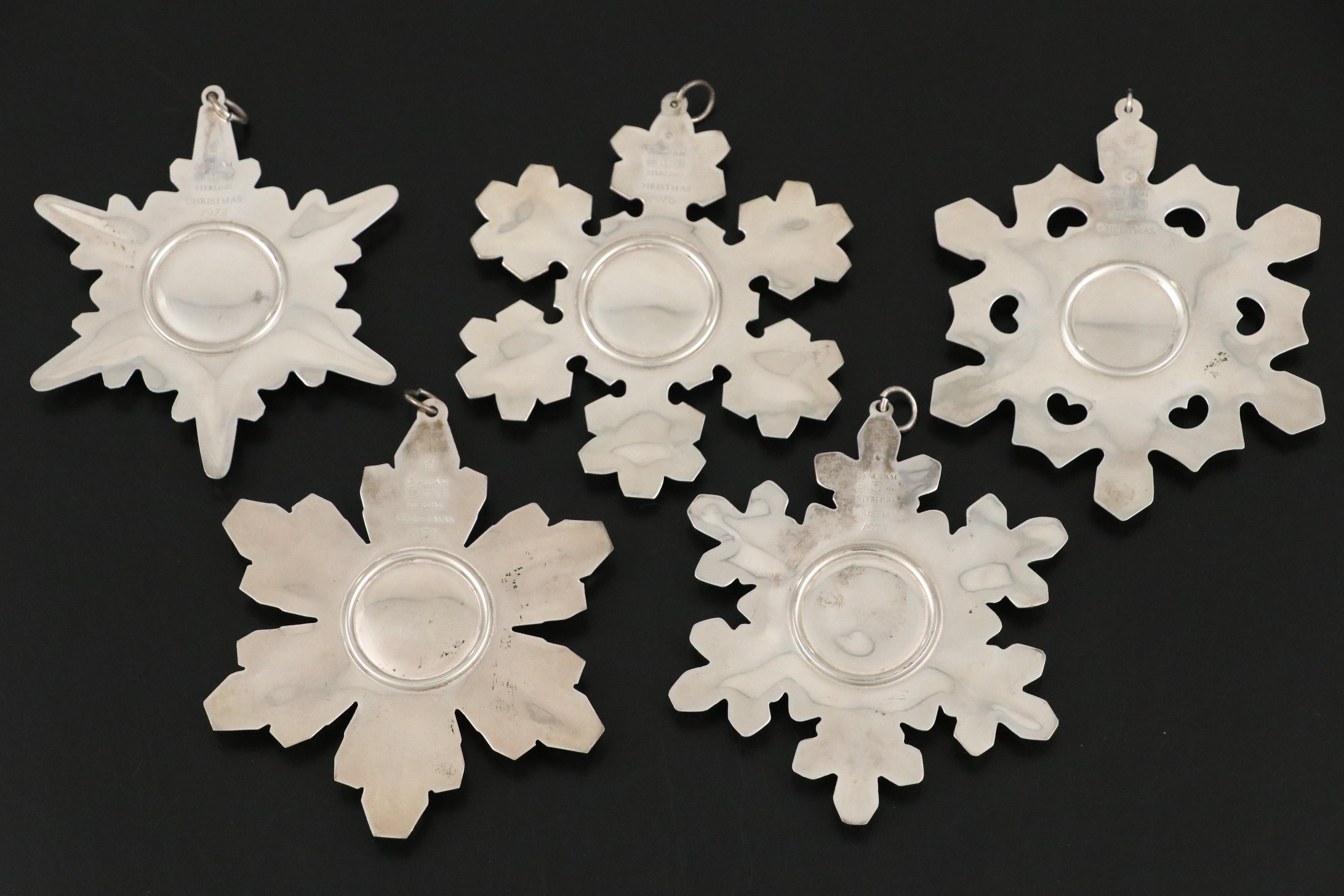 Gorham Sterling Silver Annual Snowflake Ornaments, 1972–2001
