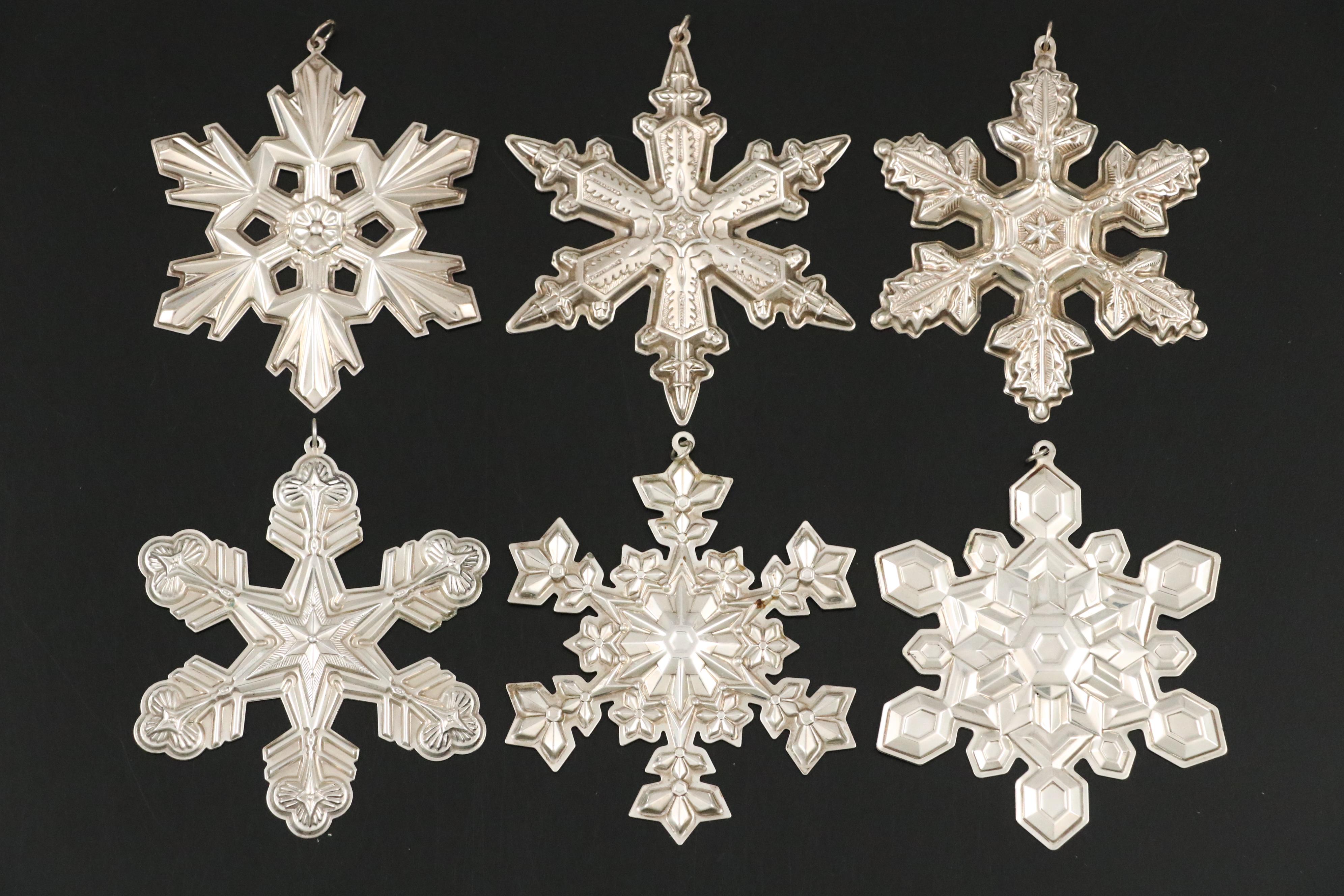 Gorham Sterling Silver Annual Snowflake Ornaments, 1972–2001