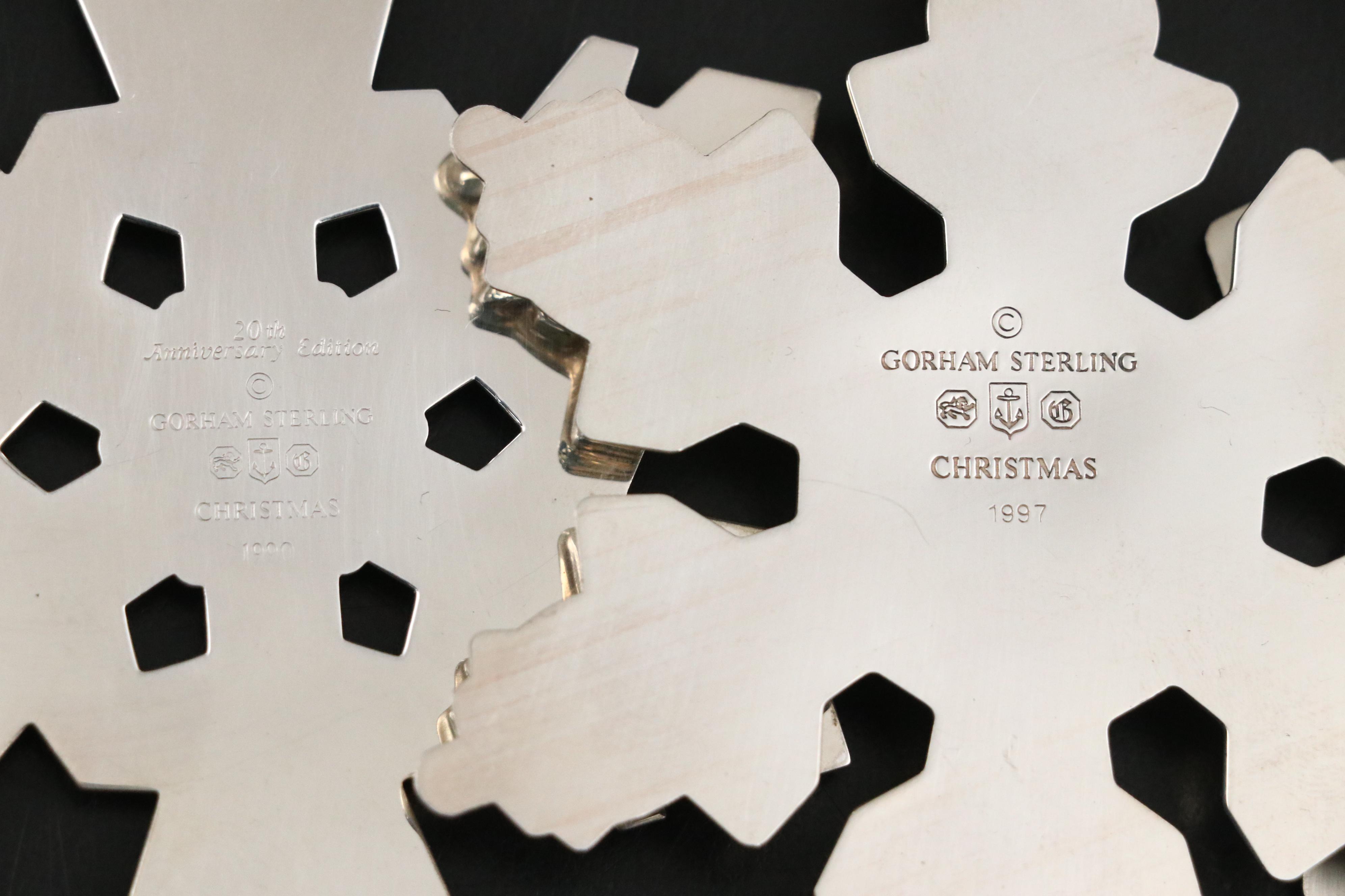 Gorham Sterling Silver Annual Snowflake Ornaments, 1972–2001