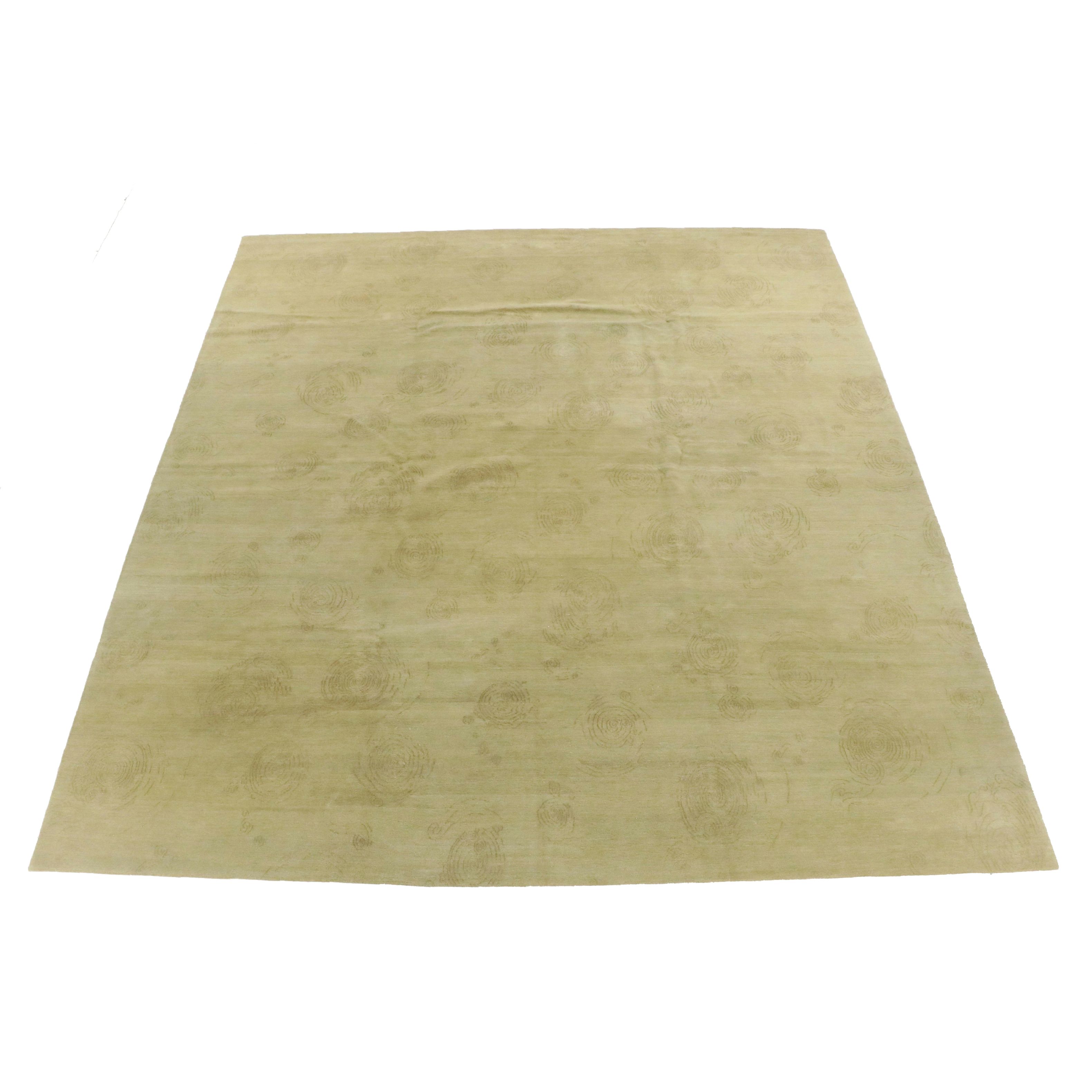 12'7 x 14'4 Hand-Knotted Lapchi "Carp Pond" Room Sized Rug