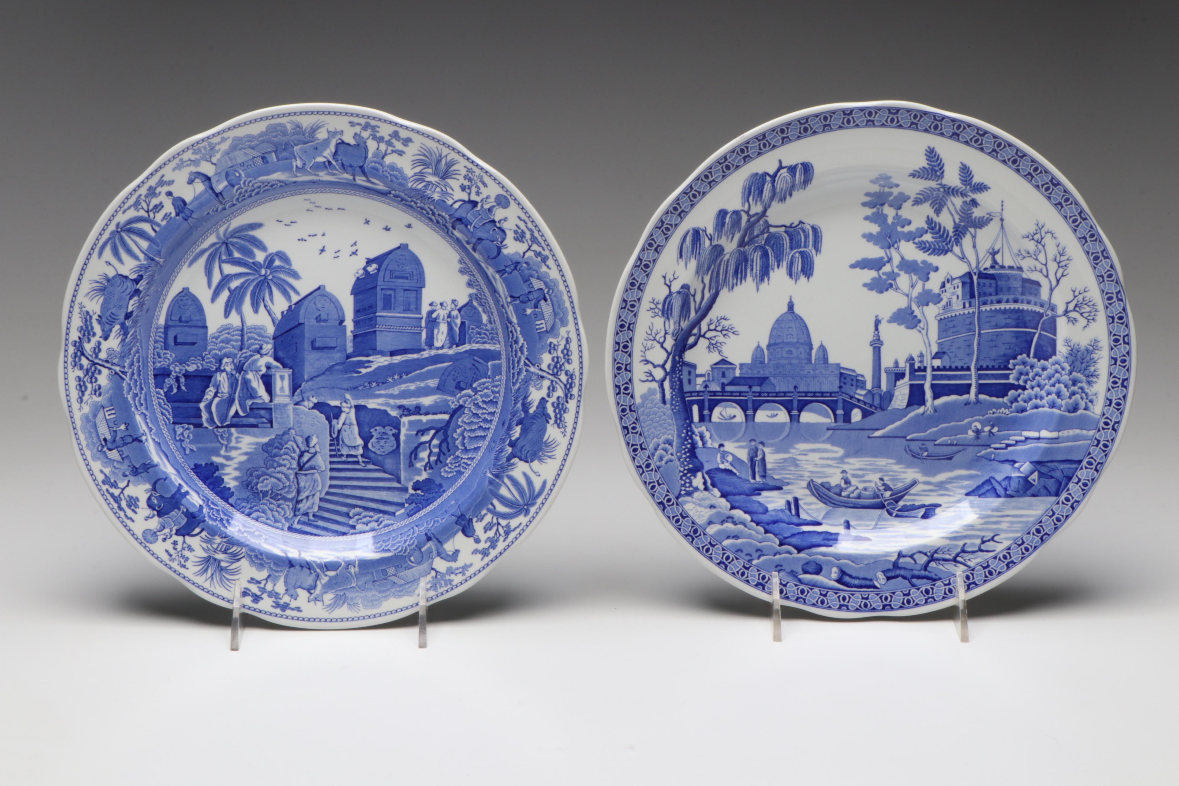 Spode Blue Room Collection Traditions Series Castle, Willow and Other Plates