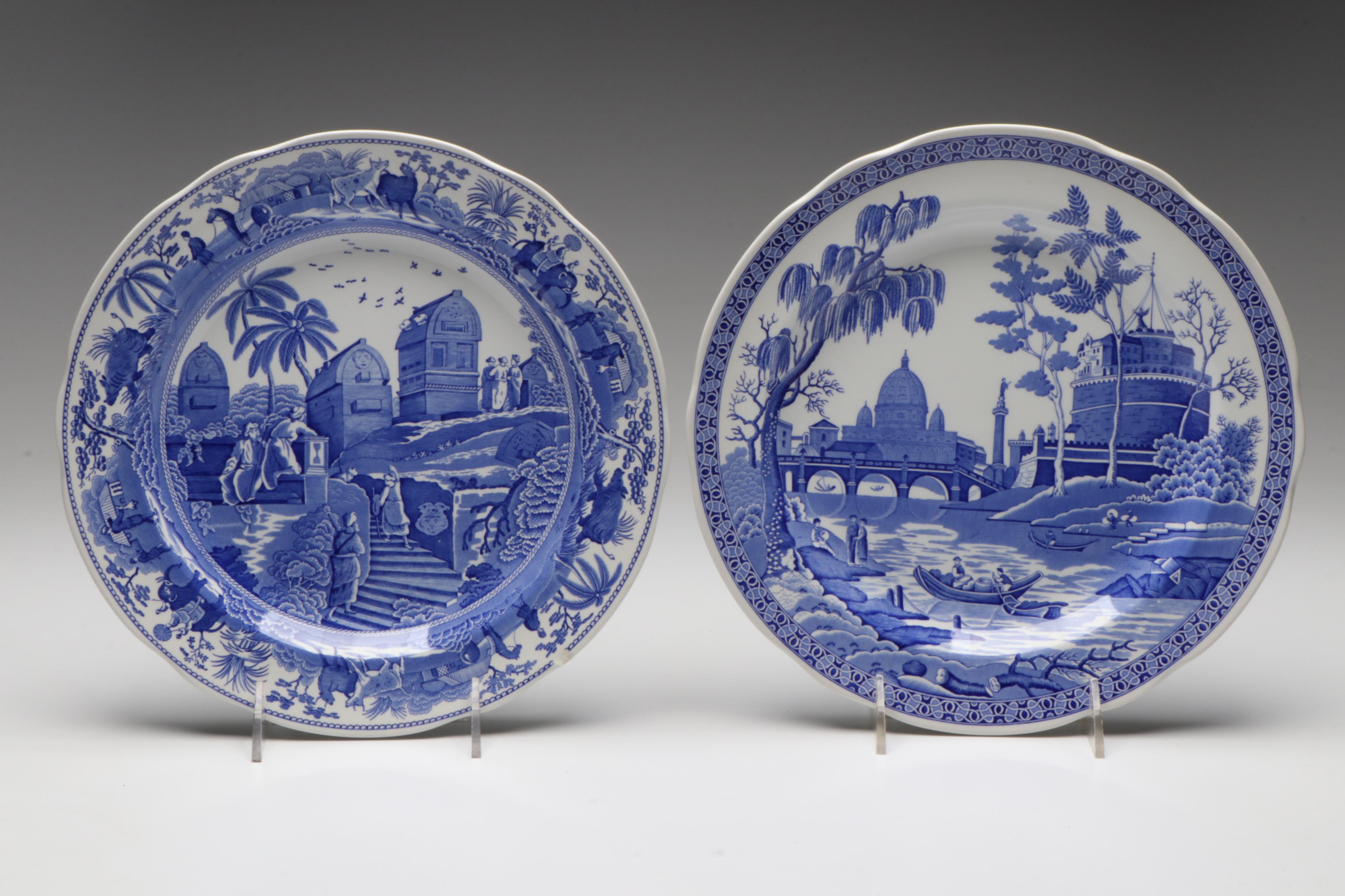 Spode Blue Room Collection Traditions Series Castle, Willow and Other Plates