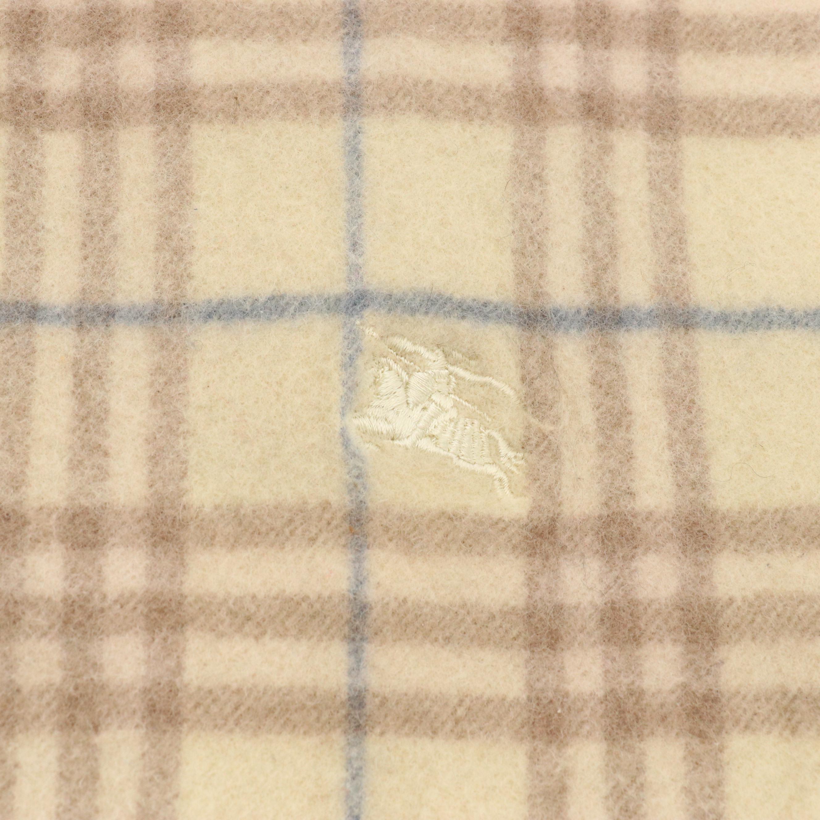 Burberry Housecheck Lambswool, Merino and Cashmere Fringe Scarf