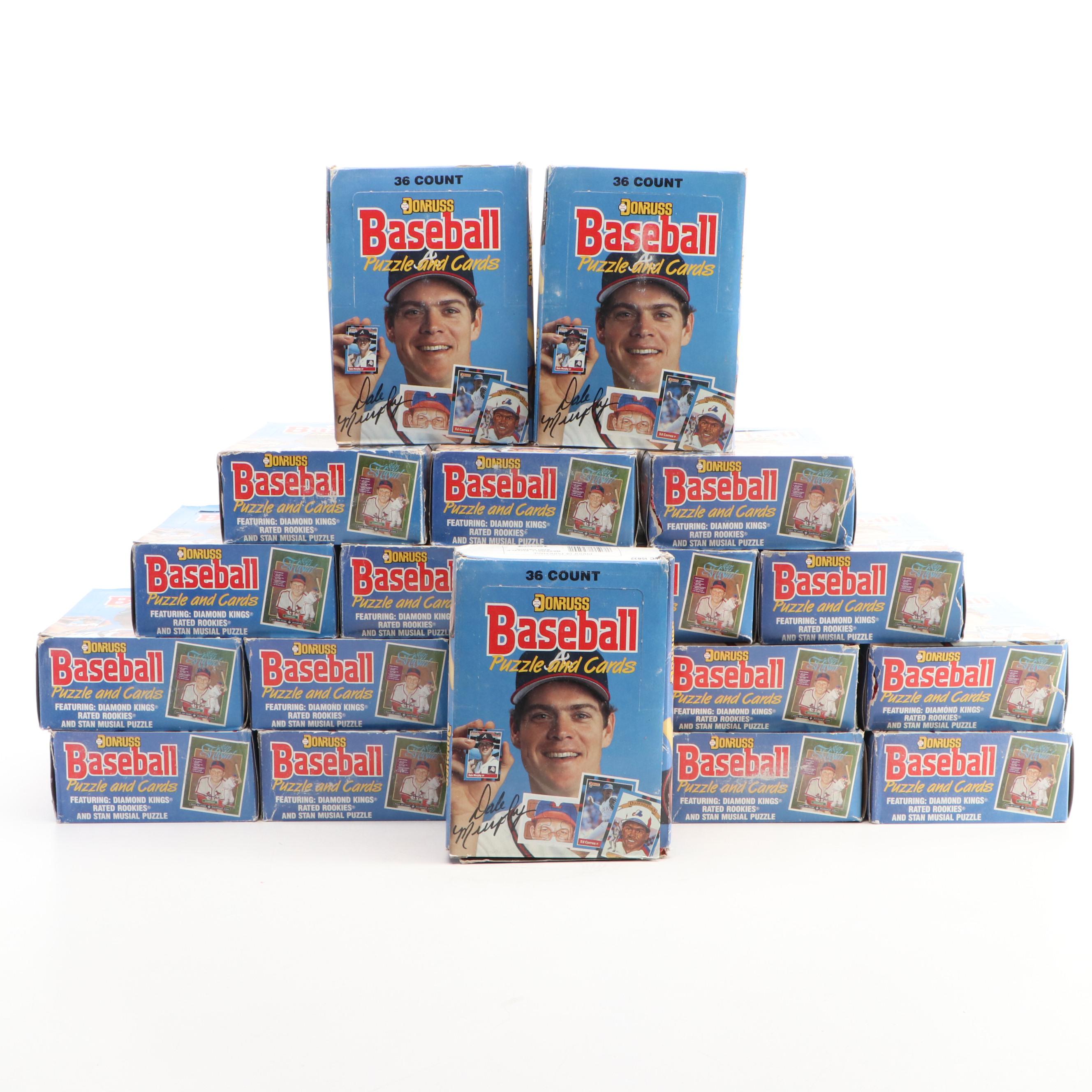 1988 Donruss Sealed Wax Packs with Original Boxes and Case