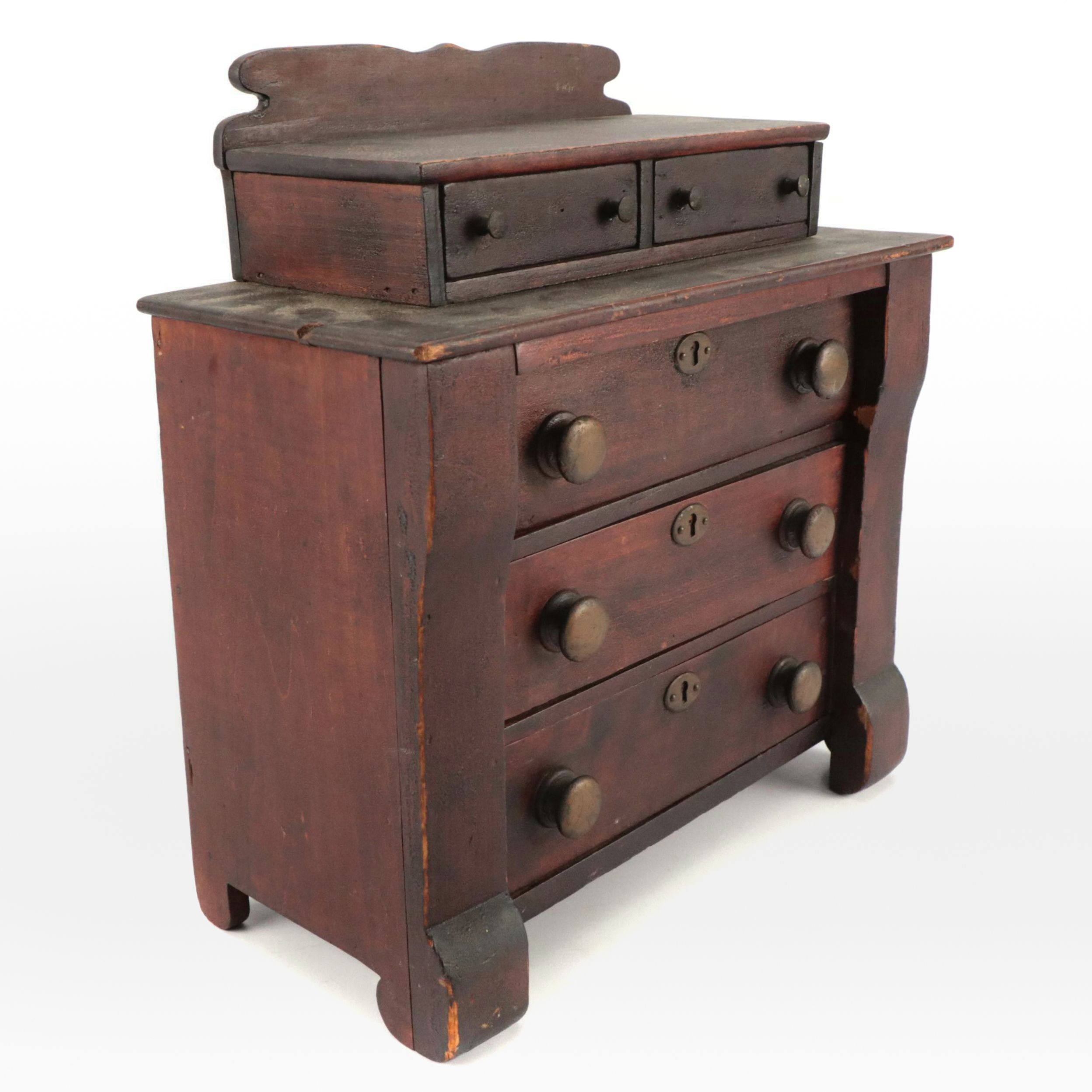 Miniature American Empire Style Chest of Drawers, 19th Century