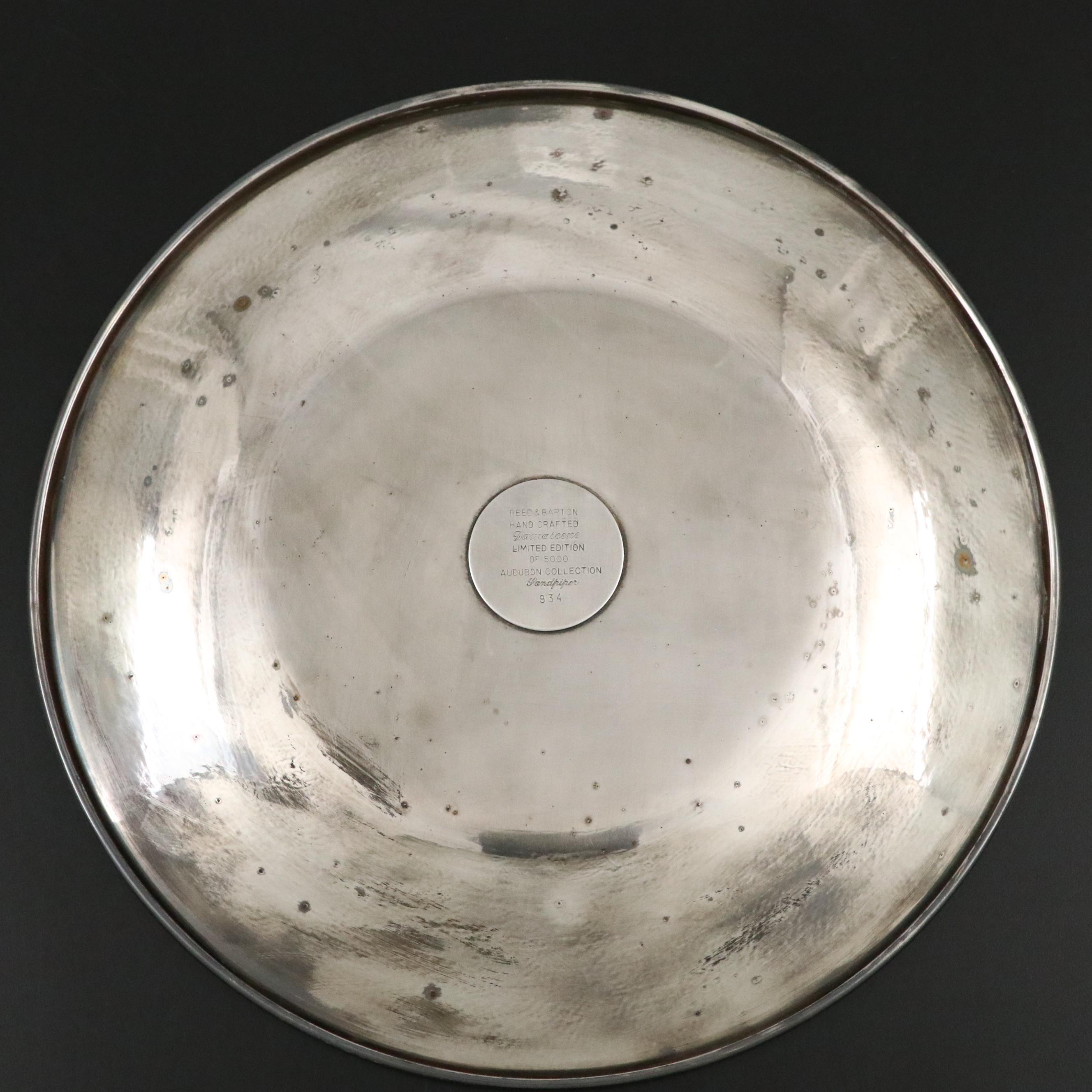 Reed & Barton Limited Edition "Stilt Sandpiper" Damascene Silver Plate, 1972