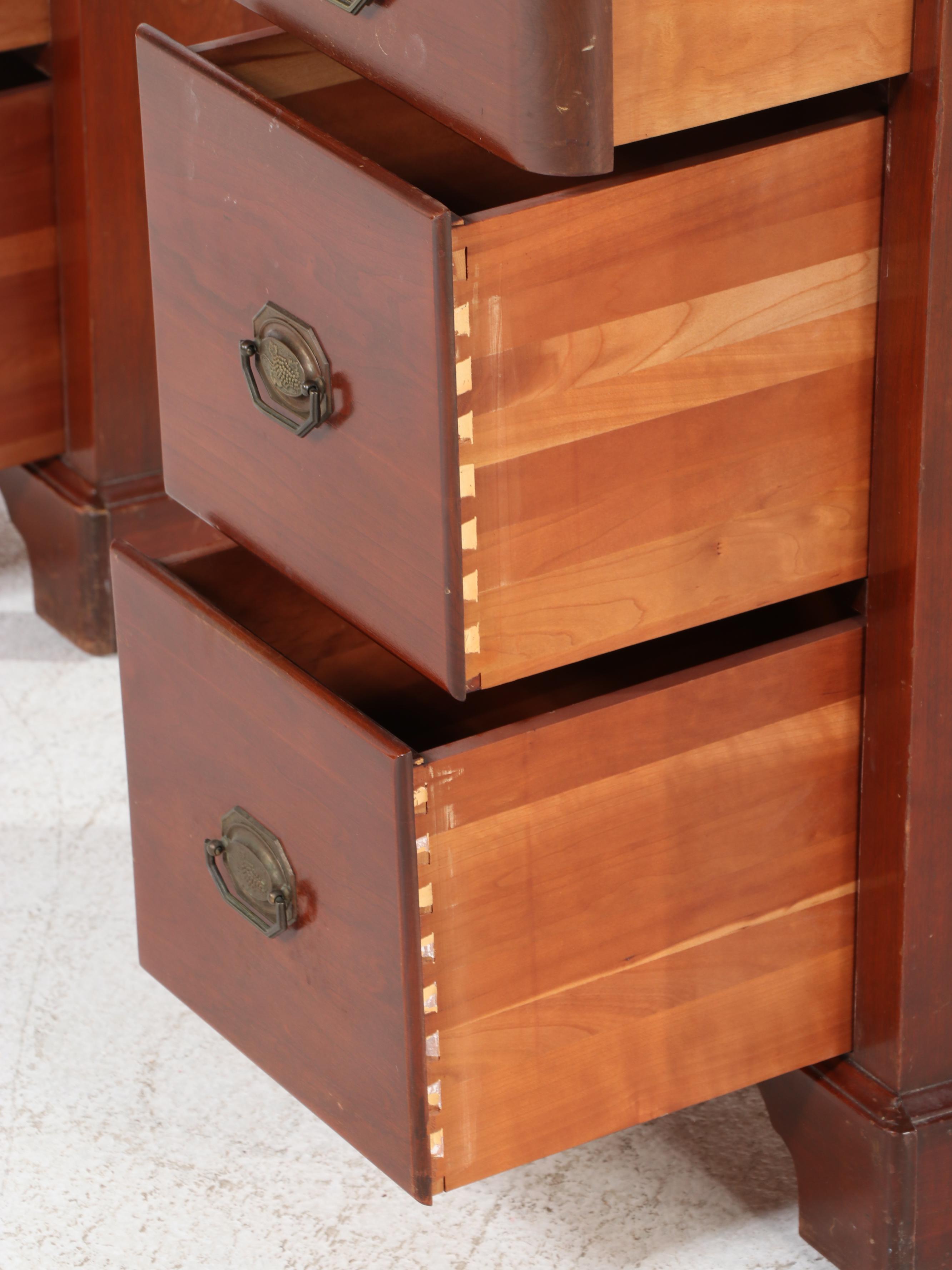 Late Federal Style Cherrywood Dressing Table with Stool