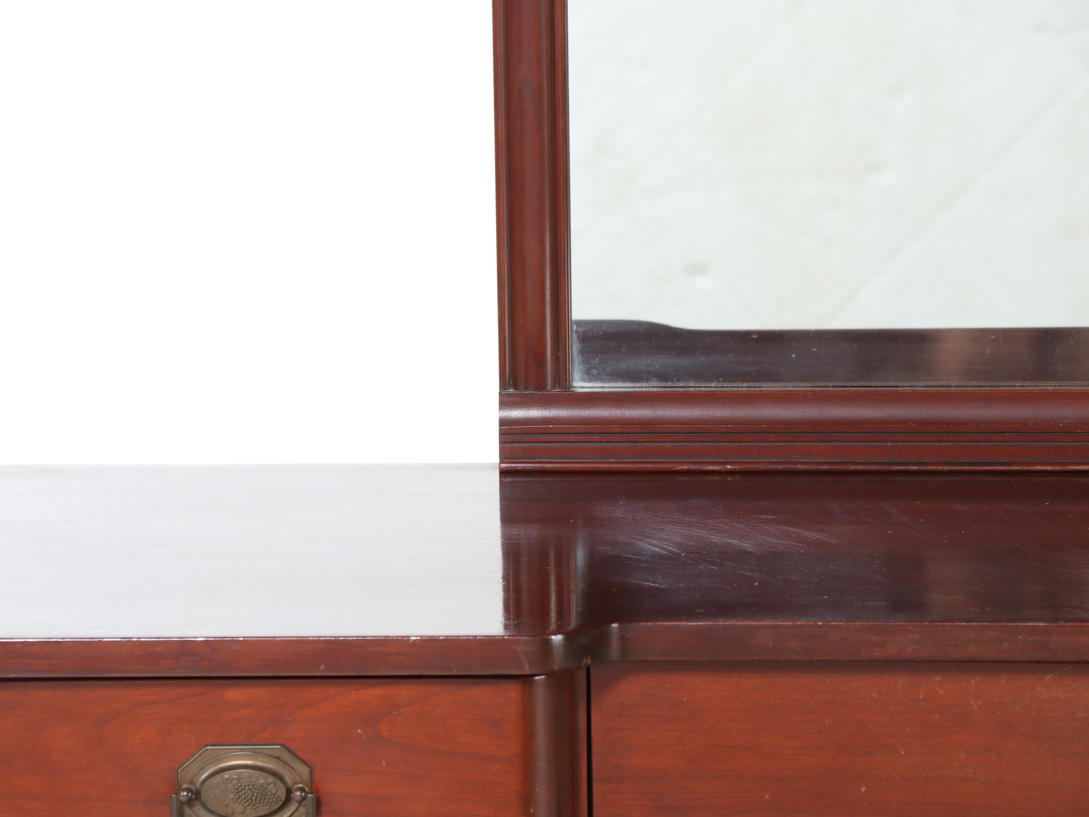 Late Federal Style Cherrywood Dressing Table with Stool