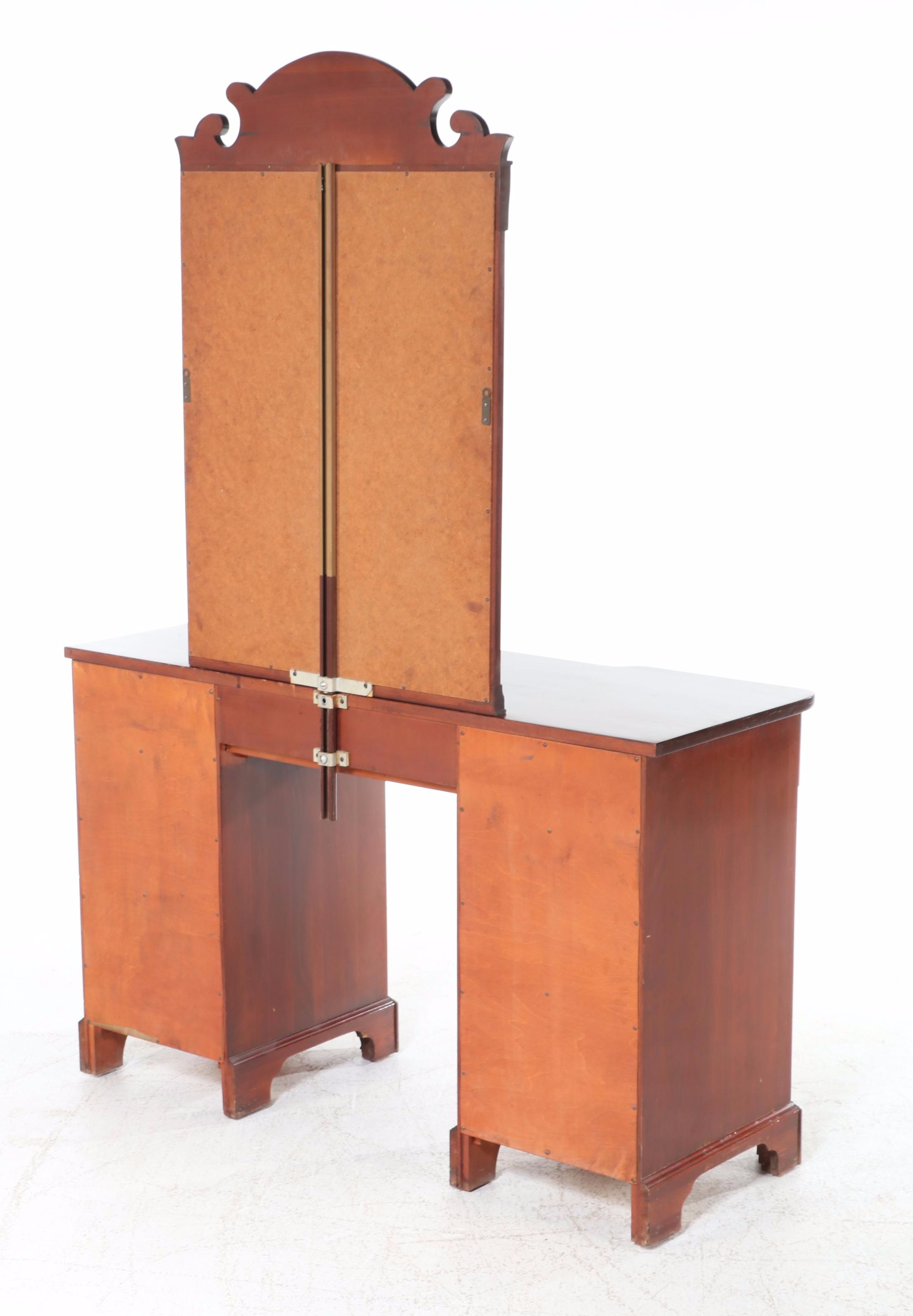Late Federal Style Cherrywood Dressing Table with Stool