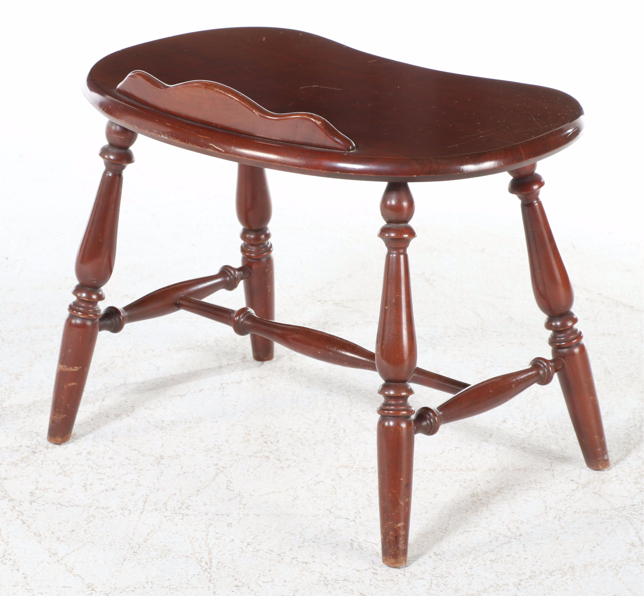 Late Federal Style Cherrywood Dressing Table with Stool