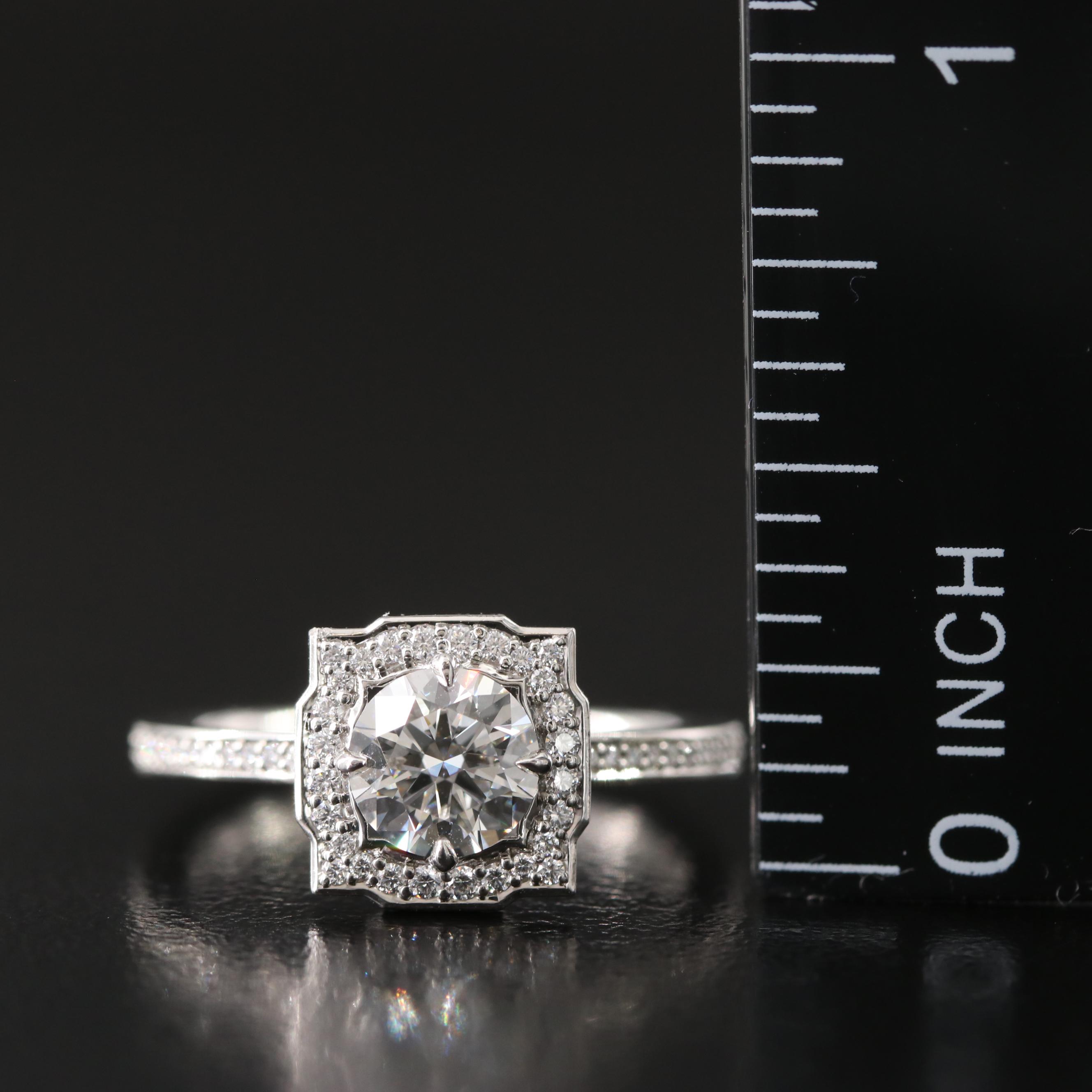 Harry Winston Belle Platinum 1.07 CTW Diamond Ring with GIA Online Report