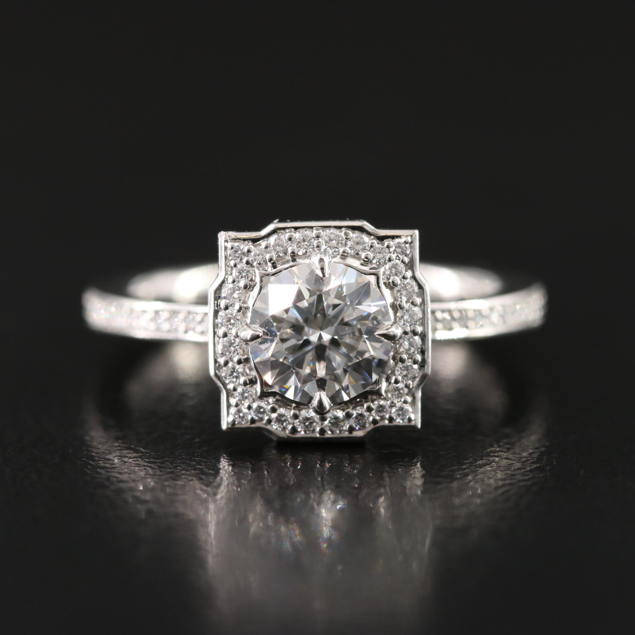 Harry Winston Belle Platinum 1.07 CTW Diamond Ring with GIA Online Report