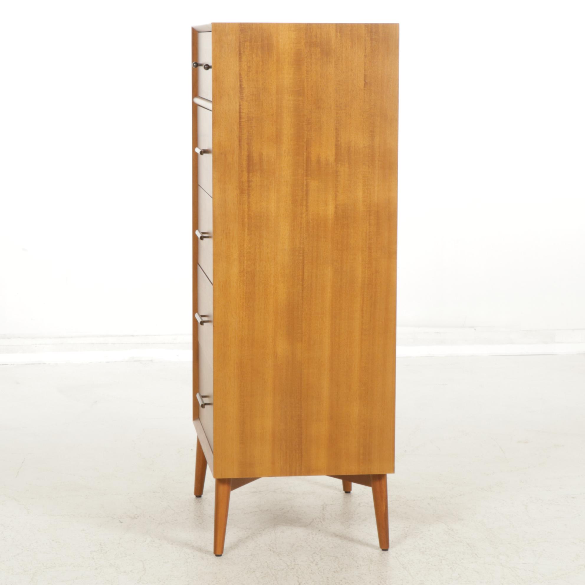 West Elm Mid Century Modern Style Teak Chest of Drawers, 21st Century