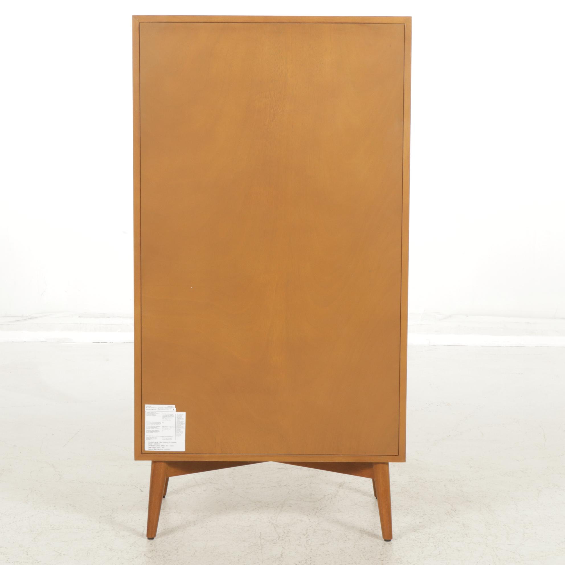 West Elm Mid Century Modern Style Teak Chest of Drawers, 21st Century