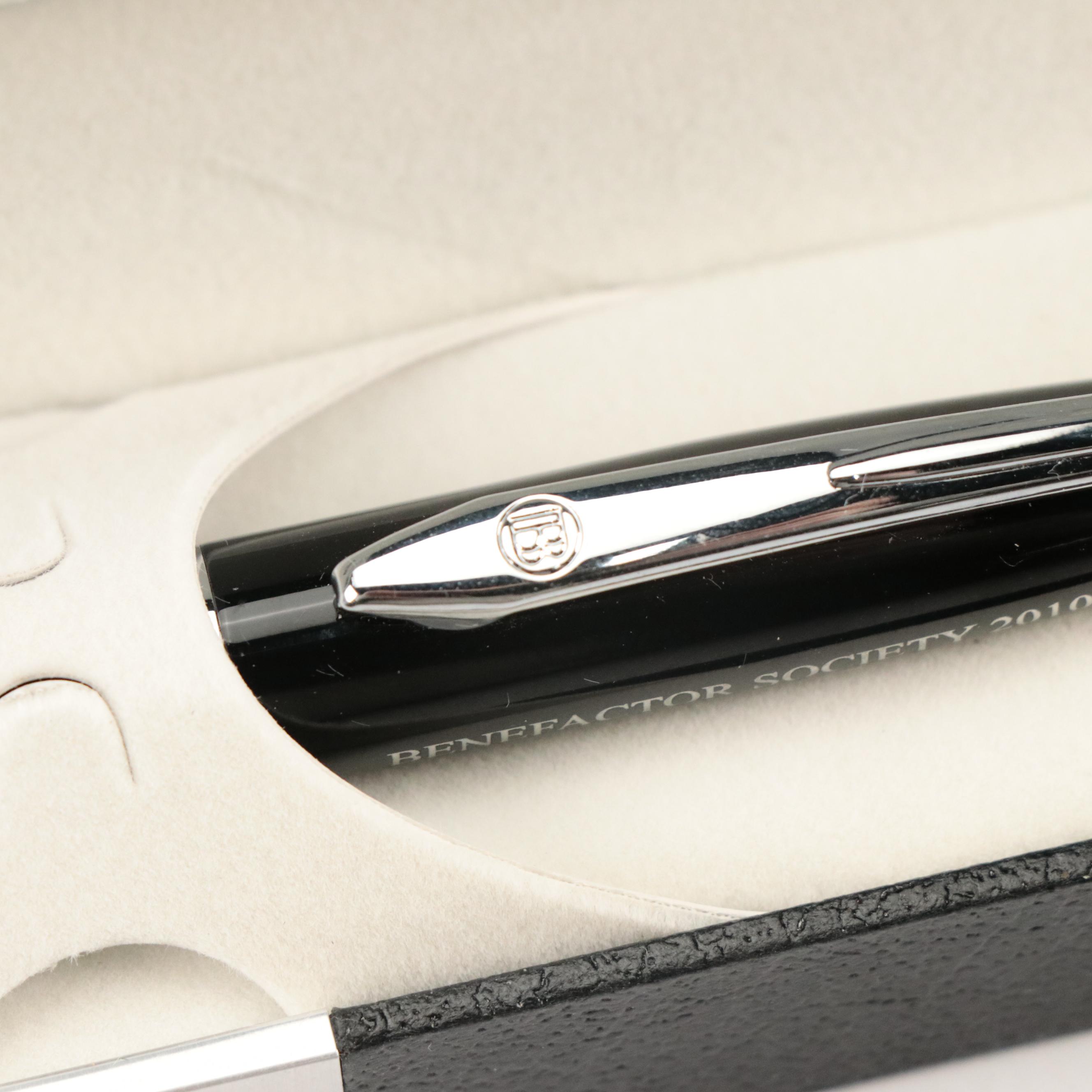 Balmain Spiral Pinstripe Ballpoint Pen with Case