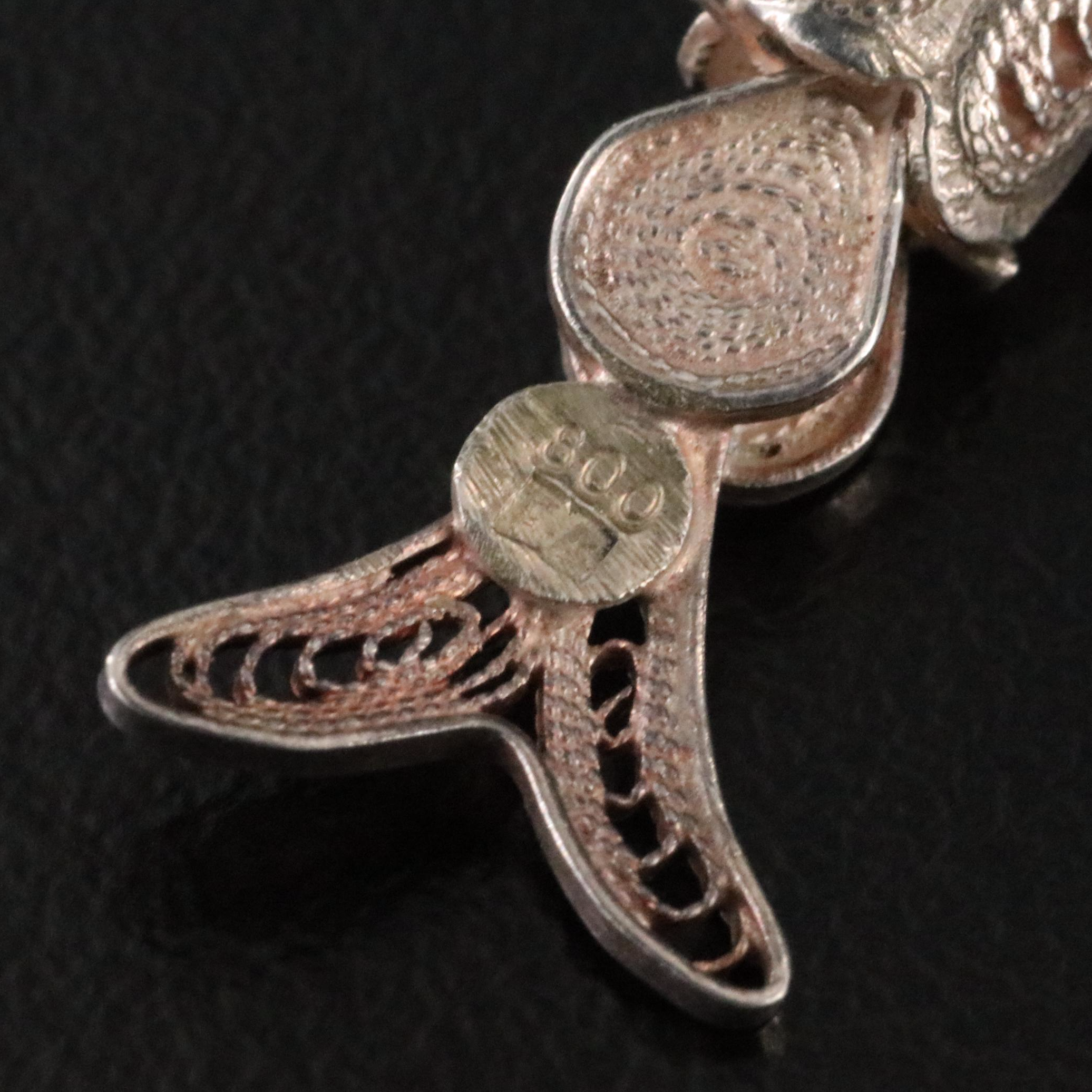 Sterling and 800 Silver Articulated Fish Pendants