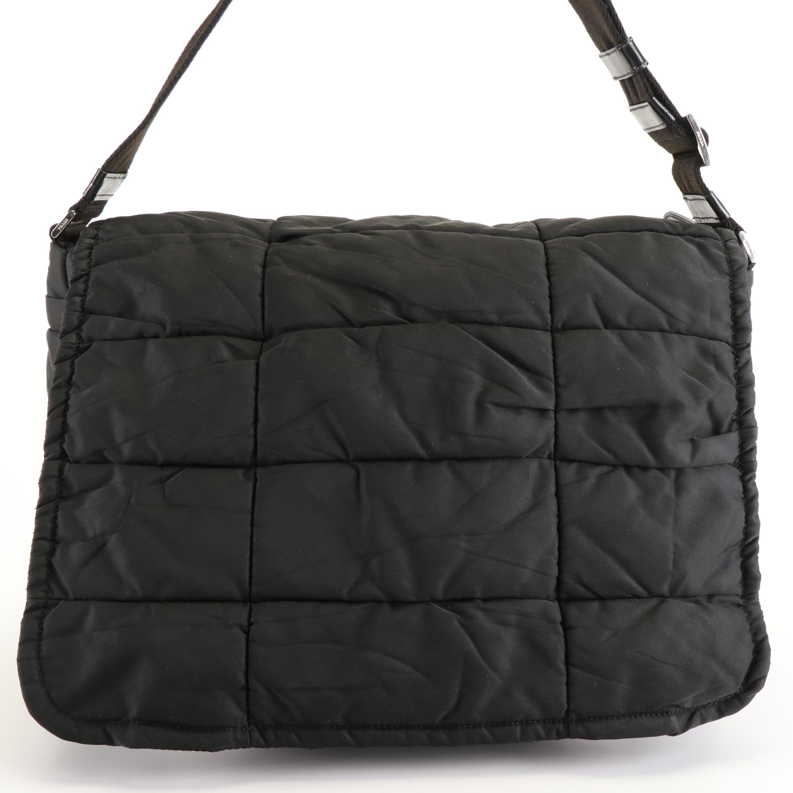 Prada Messenger Bag in Black Quilted Tessuto Nylon
