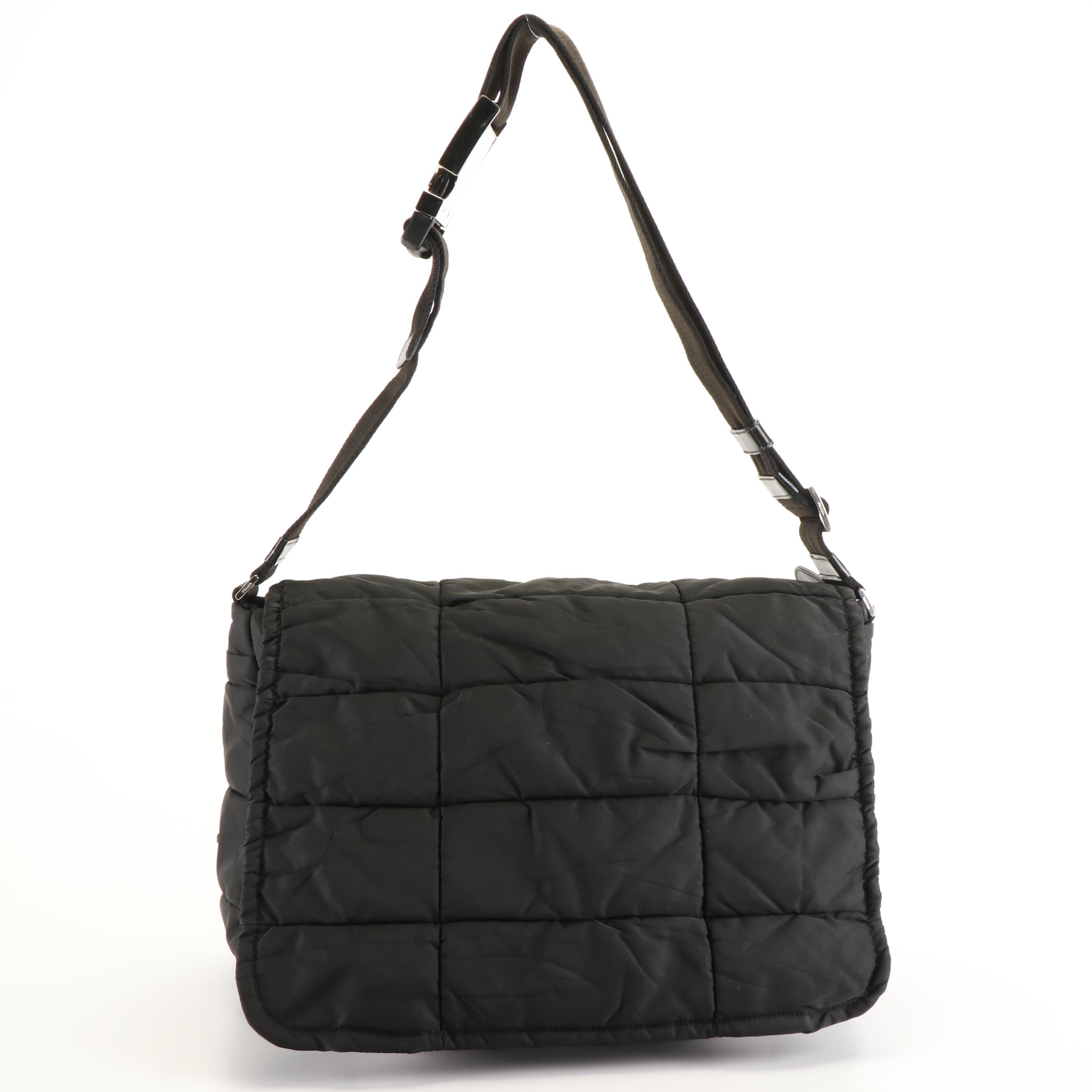 Prada Messenger Bag in Black Quilted Tessuto Nylon