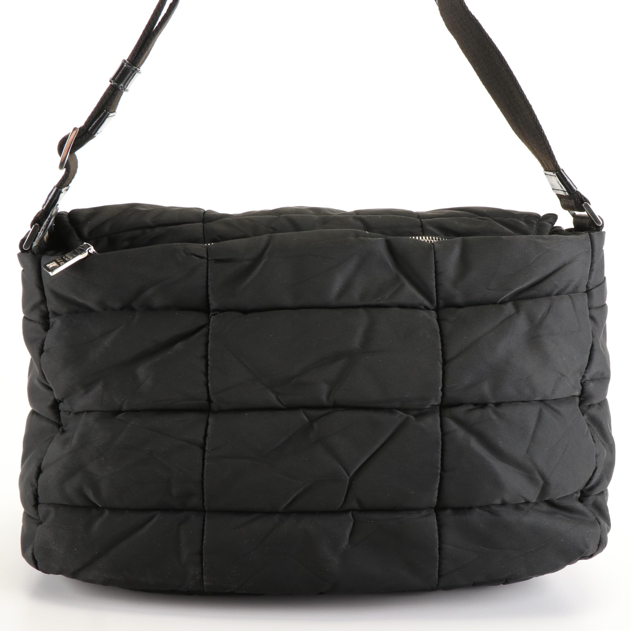 Prada Messenger Bag in Black Quilted Tessuto Nylon
