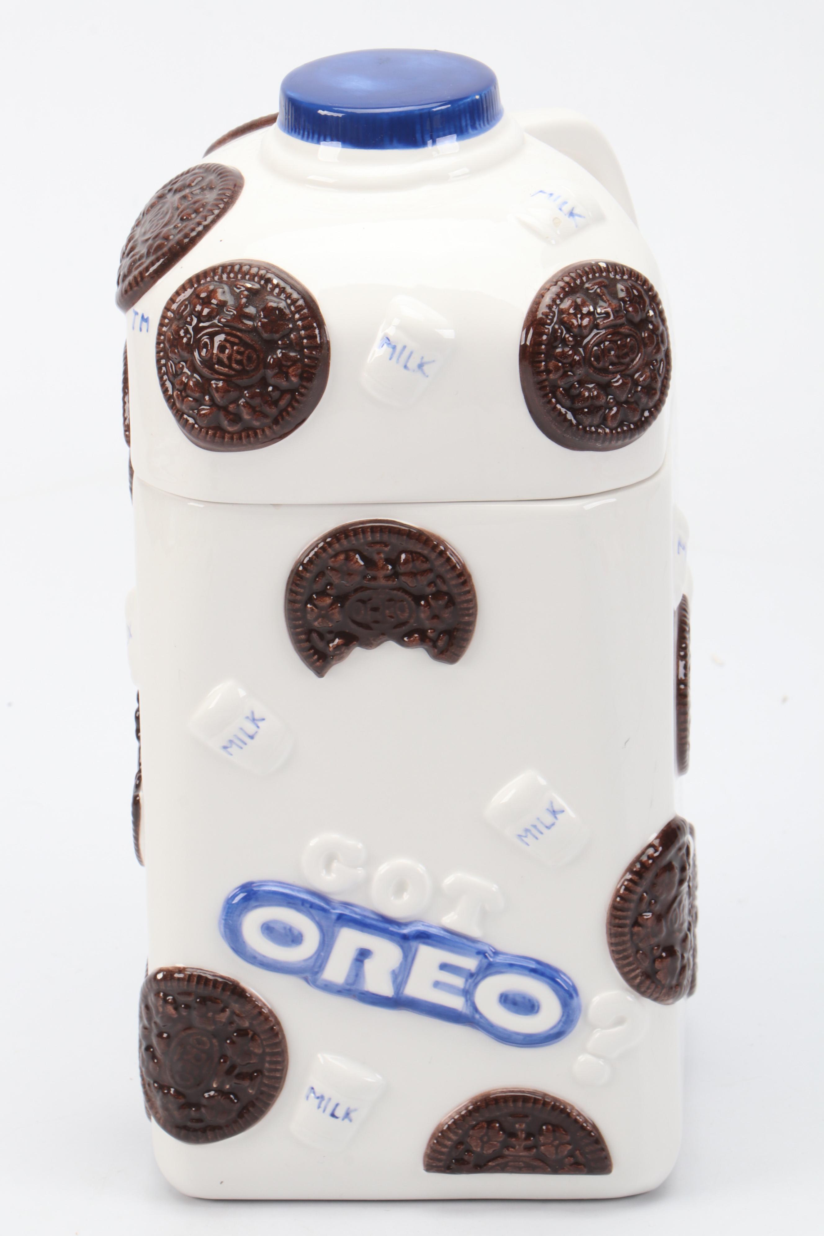 Novelty Ceramic "Got Oreo?" Milk Jug Shaped Cookie Jar