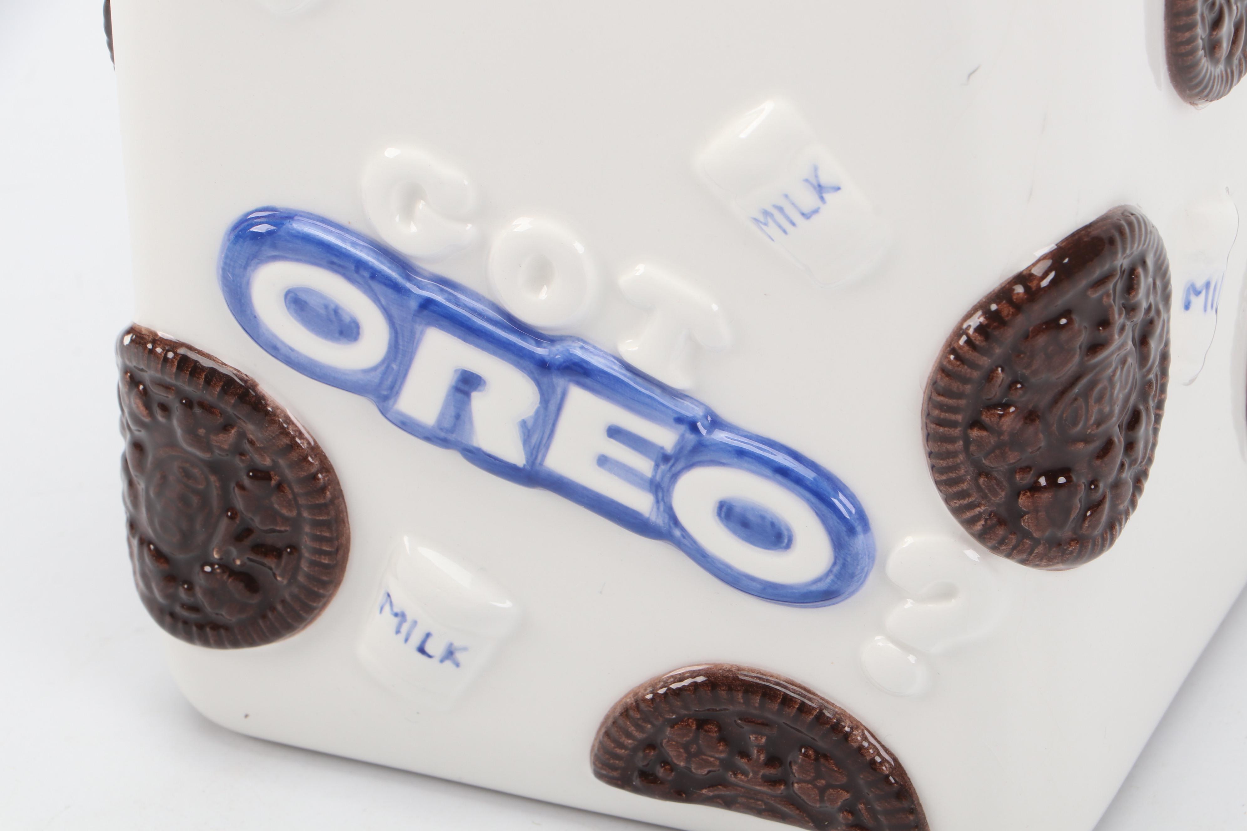Novelty Ceramic "Got Oreo?" Milk Jug Shaped Cookie Jar