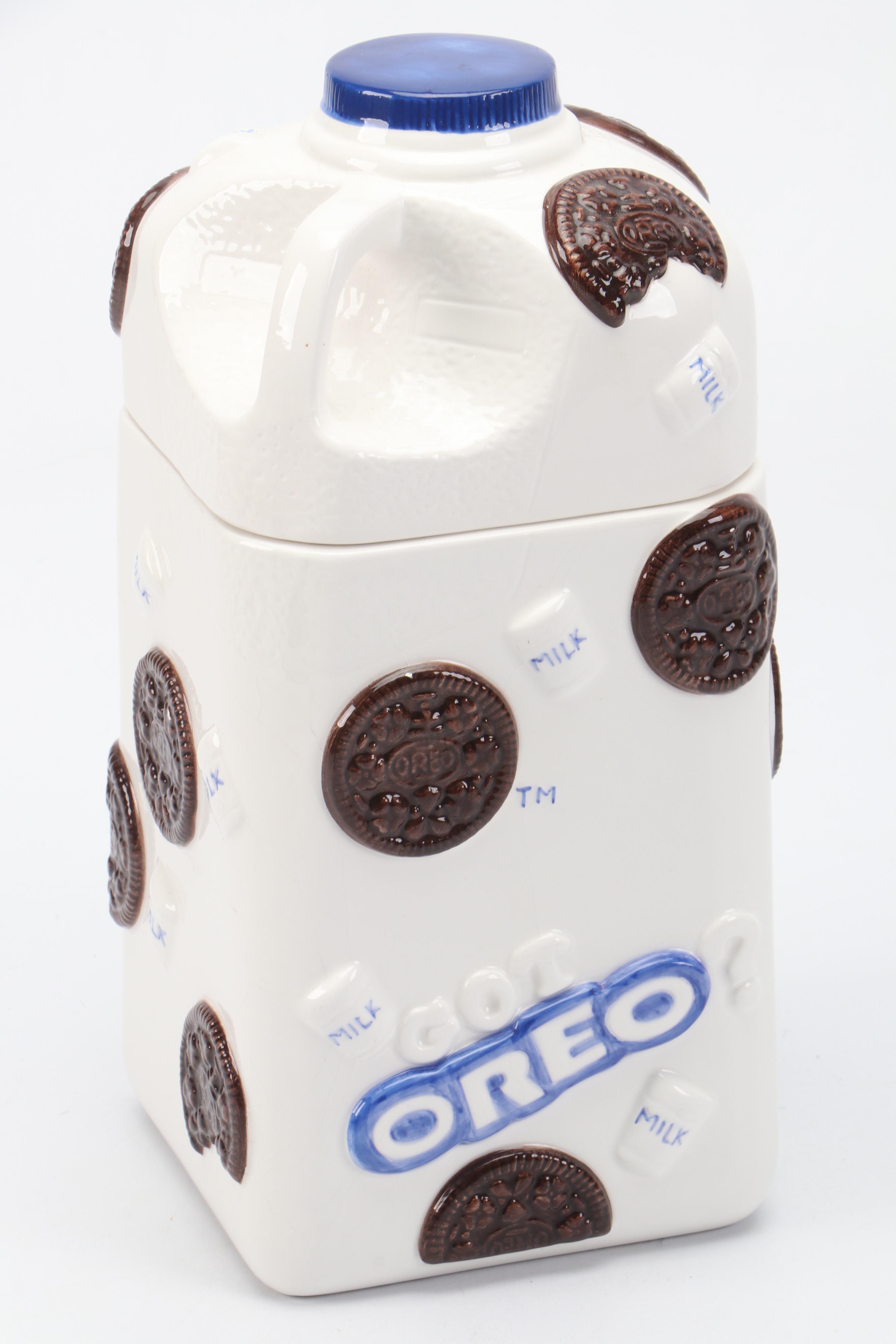 Novelty Ceramic "Got Oreo?" Milk Jug Shaped Cookie Jar