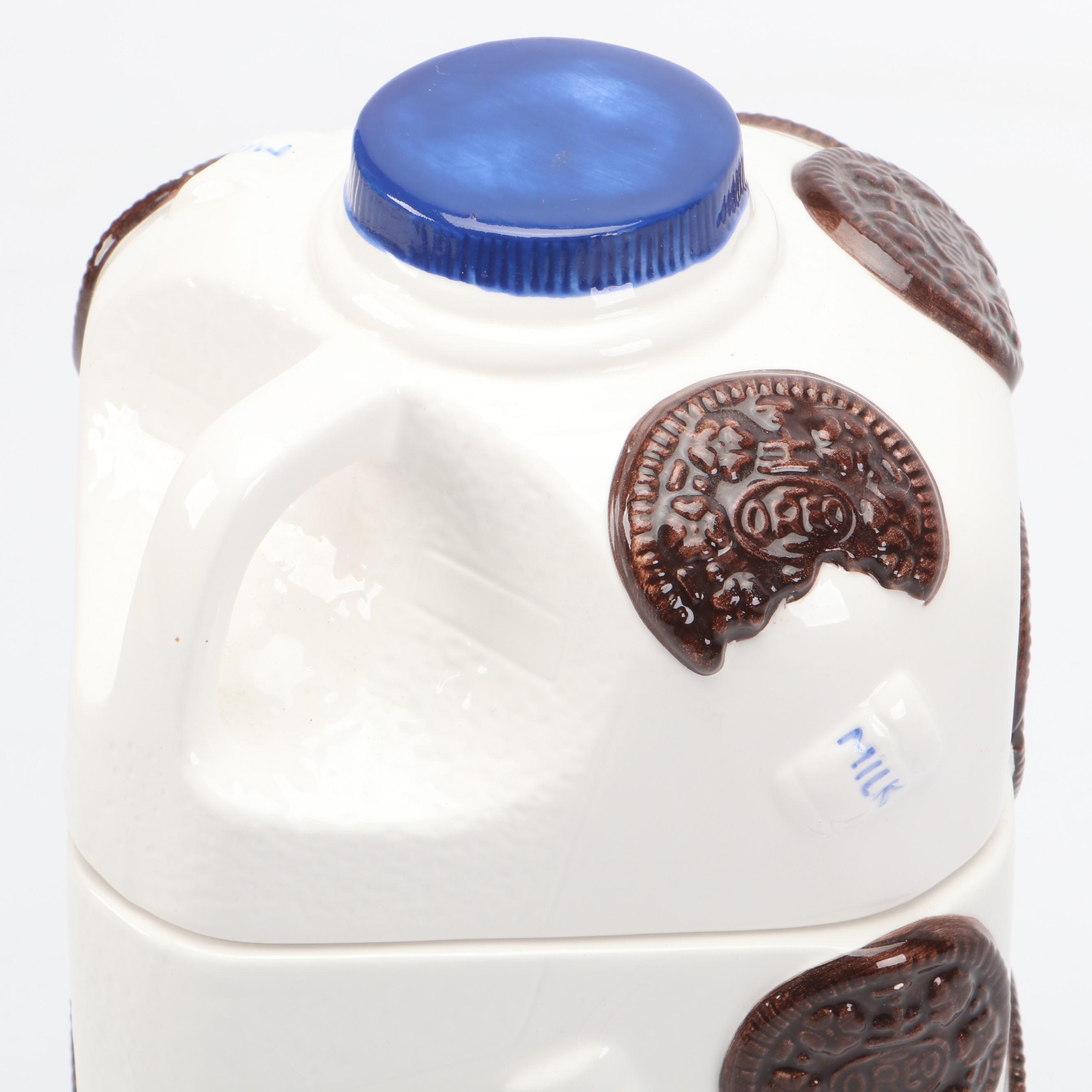 Novelty Ceramic "Got Oreo?" Milk Jug Shaped Cookie Jar