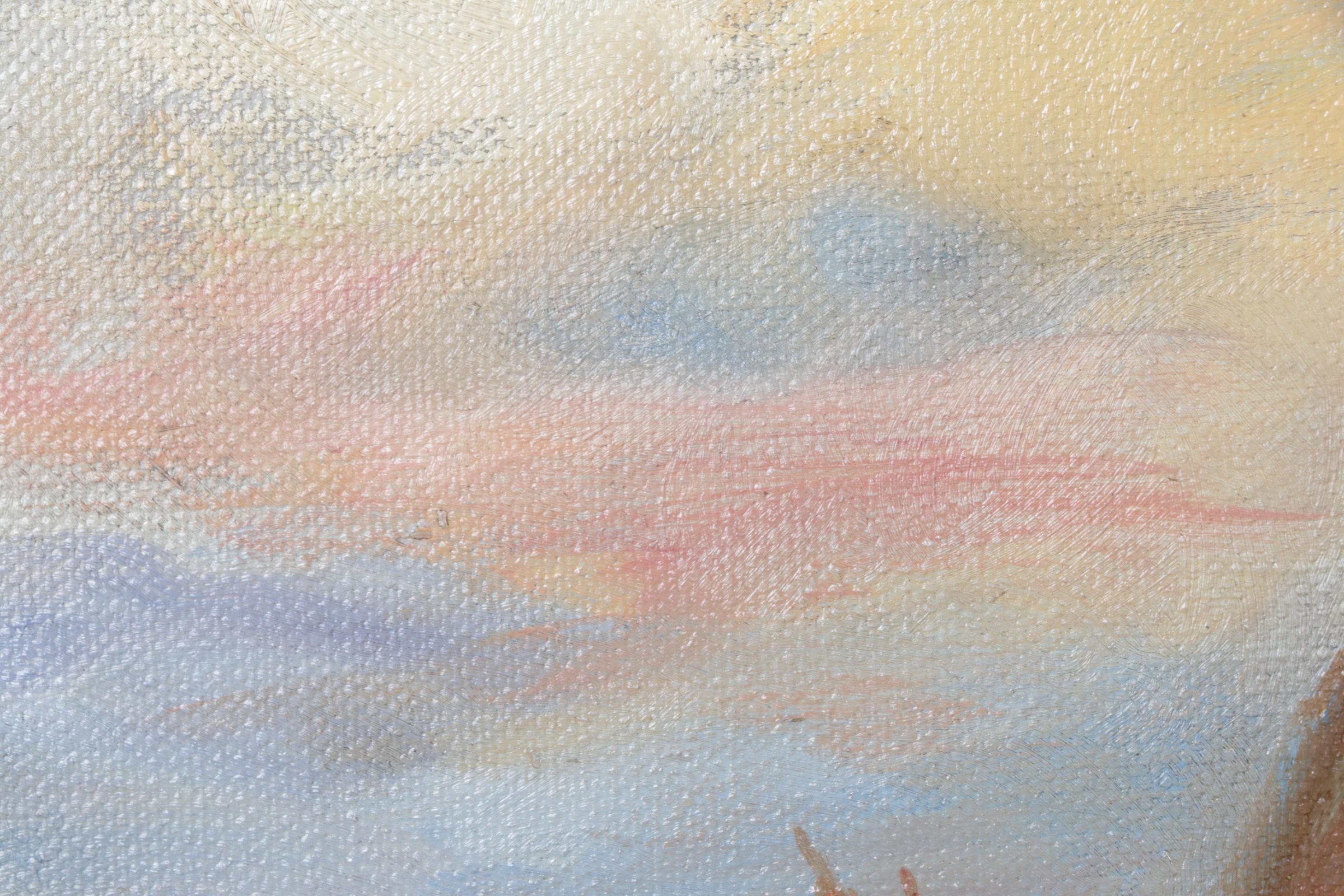 Native American Portrait Copy Oil Painting After Frank Tenney Johnson