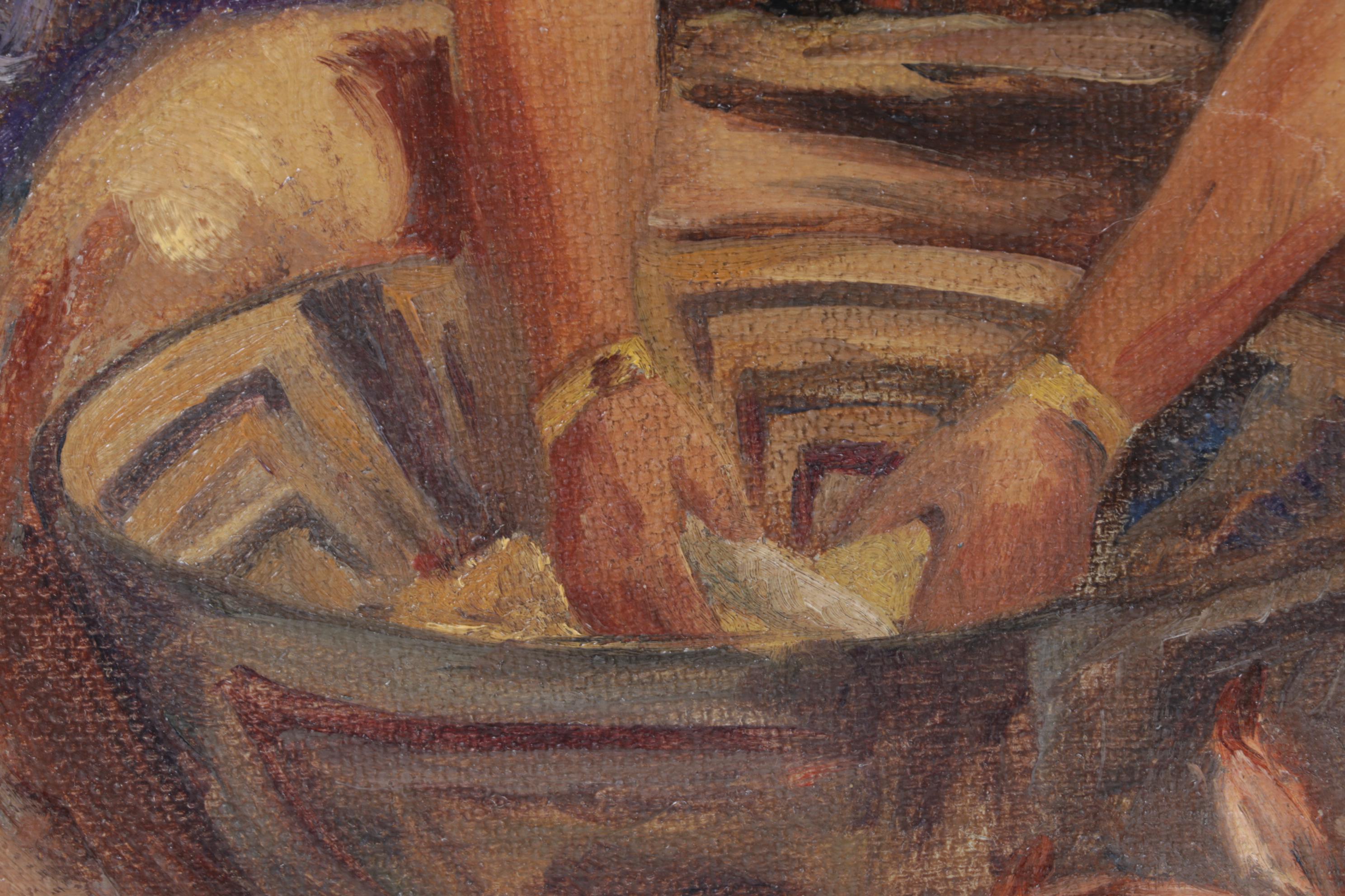 Native American Portrait Copy Oil Painting After Frank Tenney Johnson