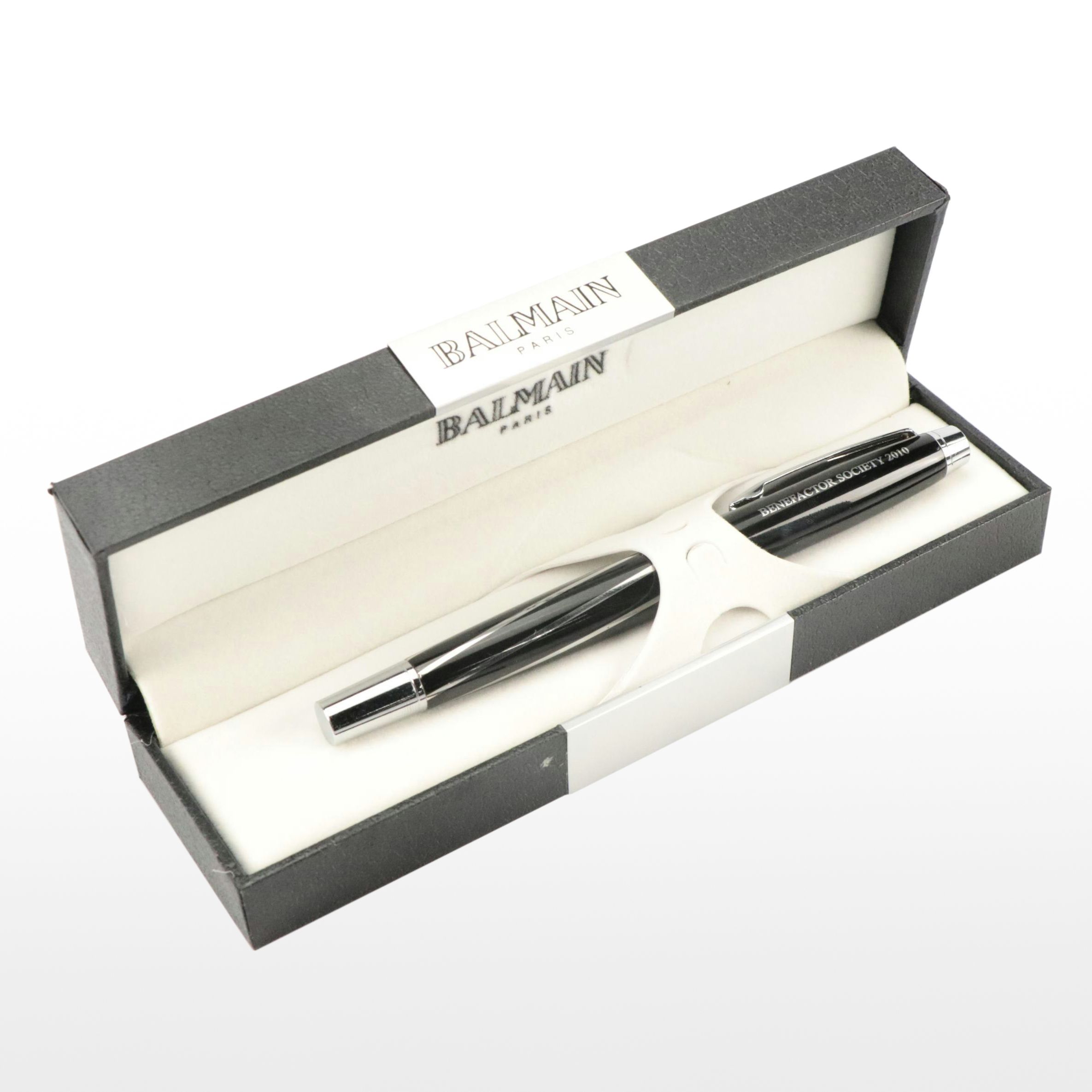Balmain Spiral Pinstripe Ballpoint Pen with Case