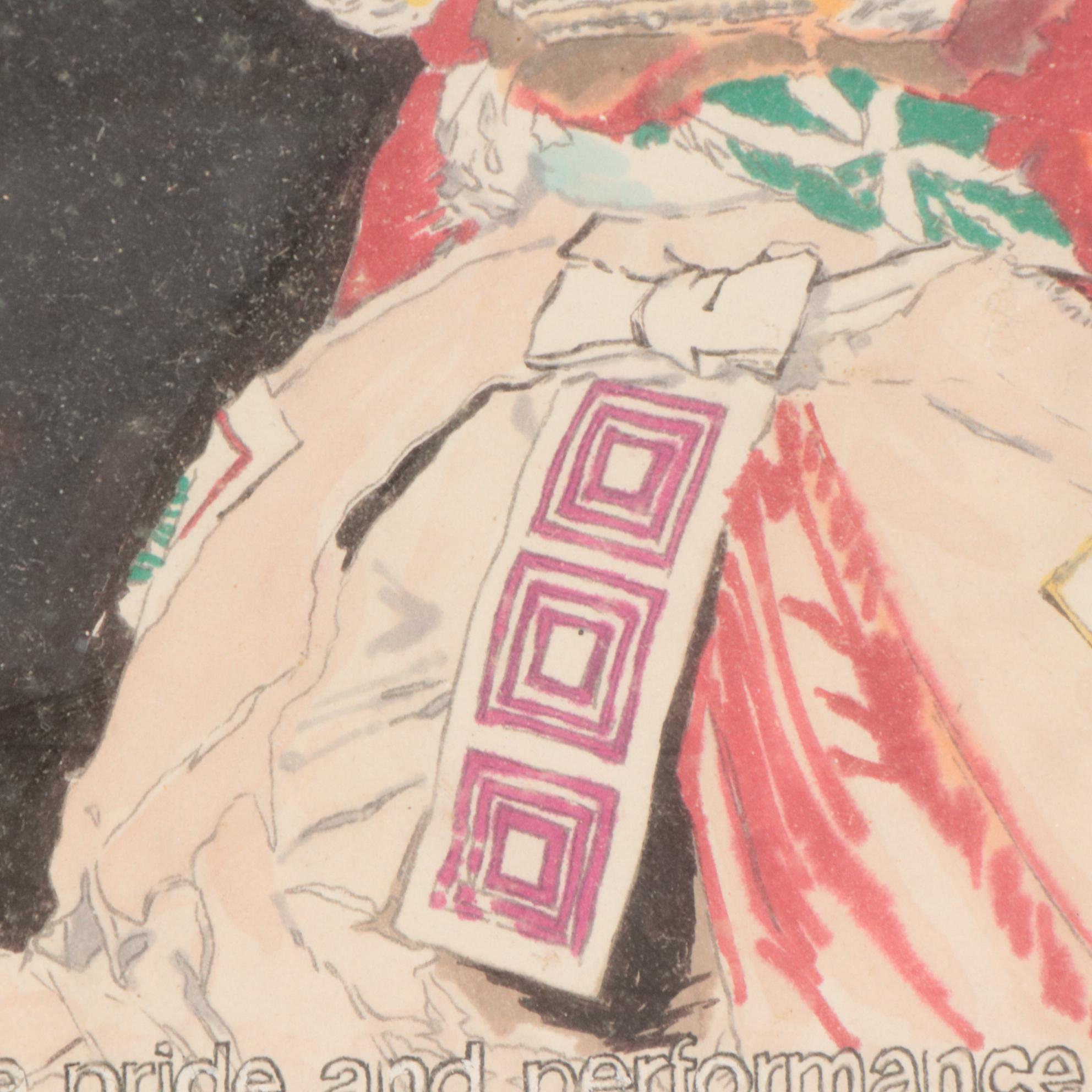 S. Chappell Mixed Media Drawing Advertisement "Kabuki Motorcycles," 1984