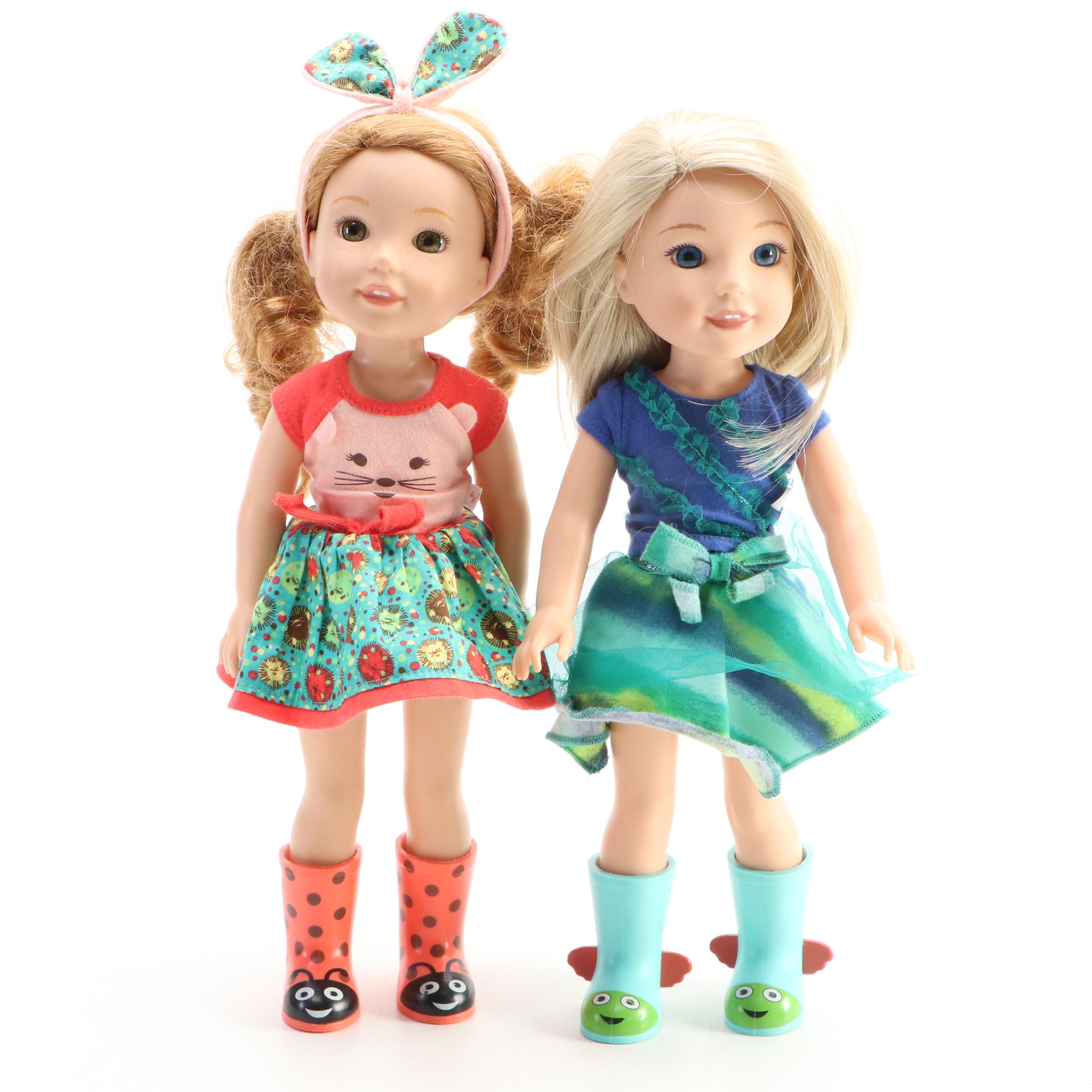 American Girl Dolls with Furniture, Steamer Trunk, Piano and More