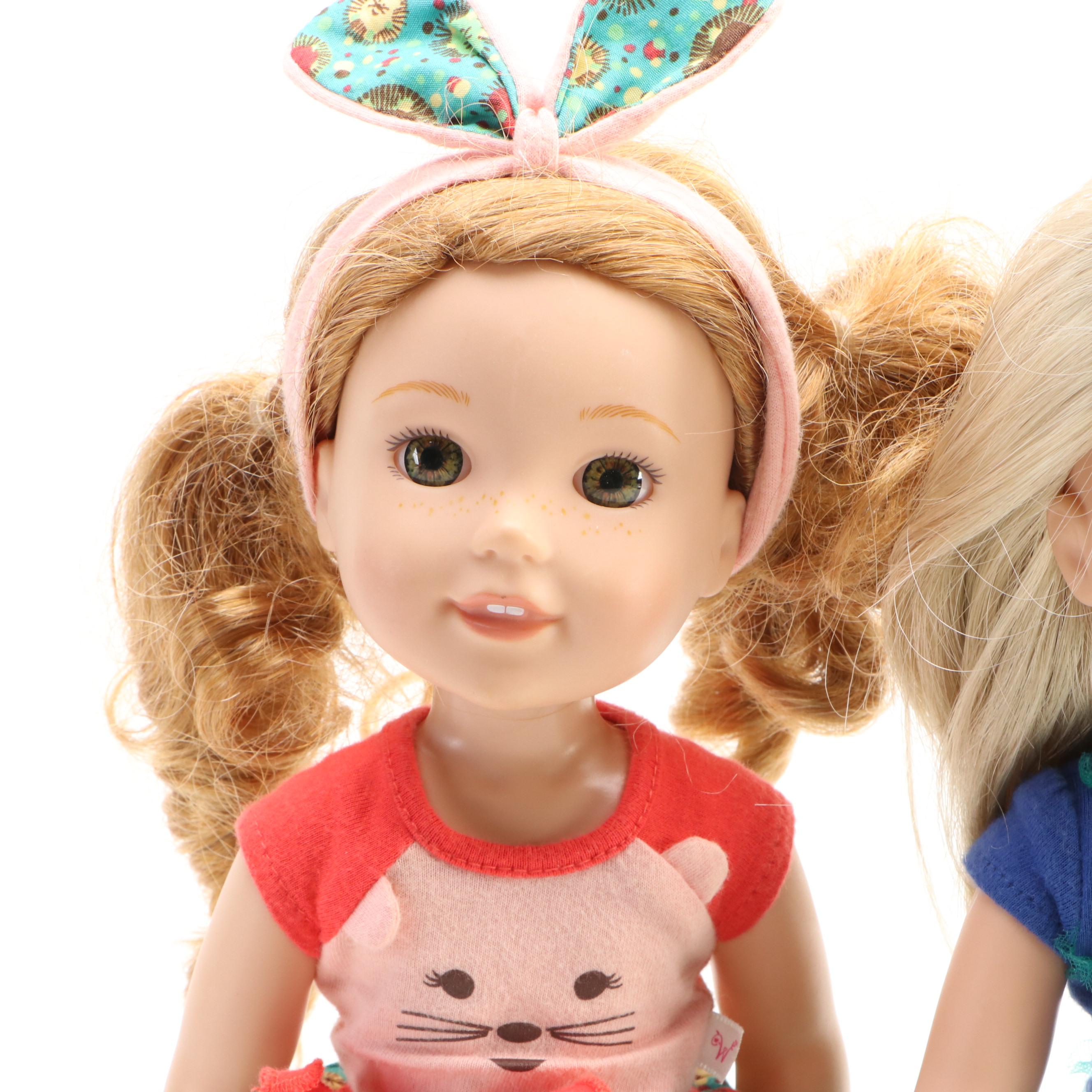 American Girl Dolls with Furniture, Steamer Trunk, Piano and More