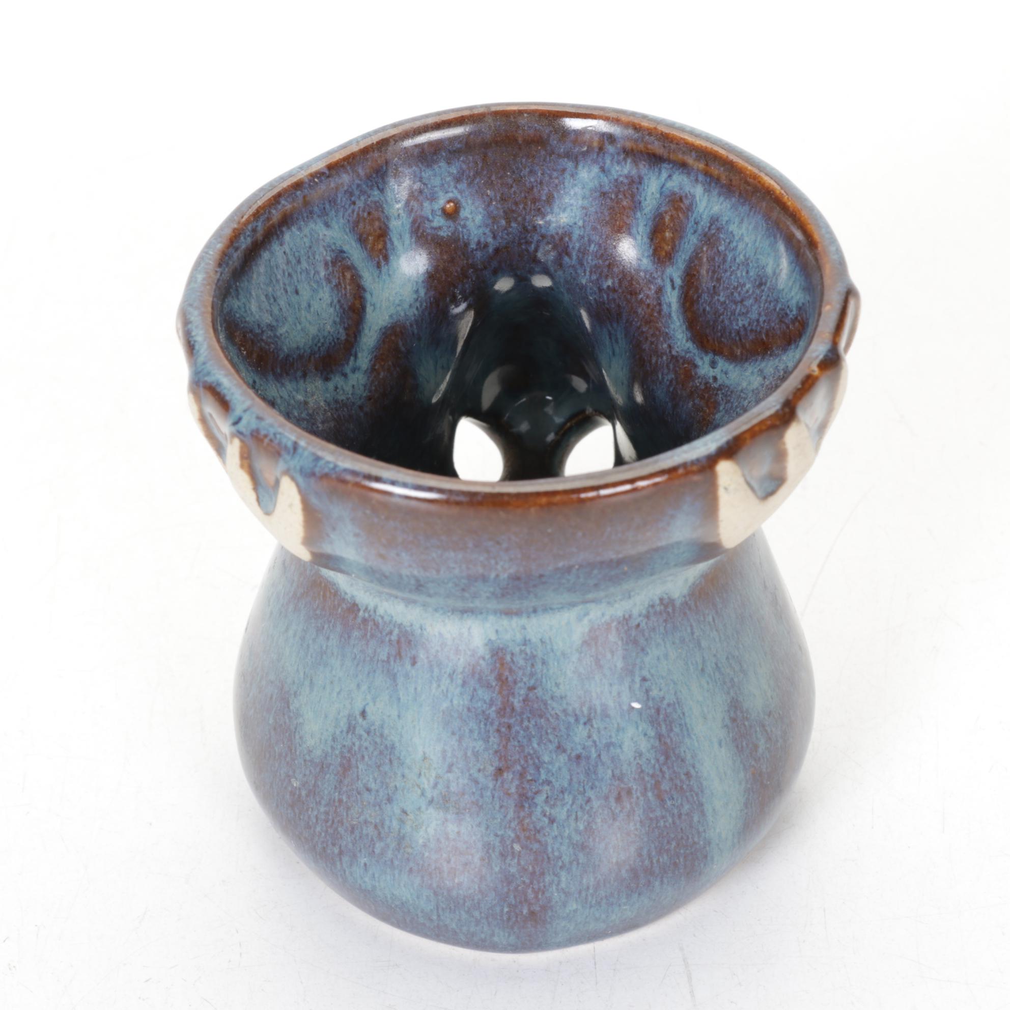 Moose Egg Separator Mug and Ceramic Blue Cow in Set of Stoneware Pottery