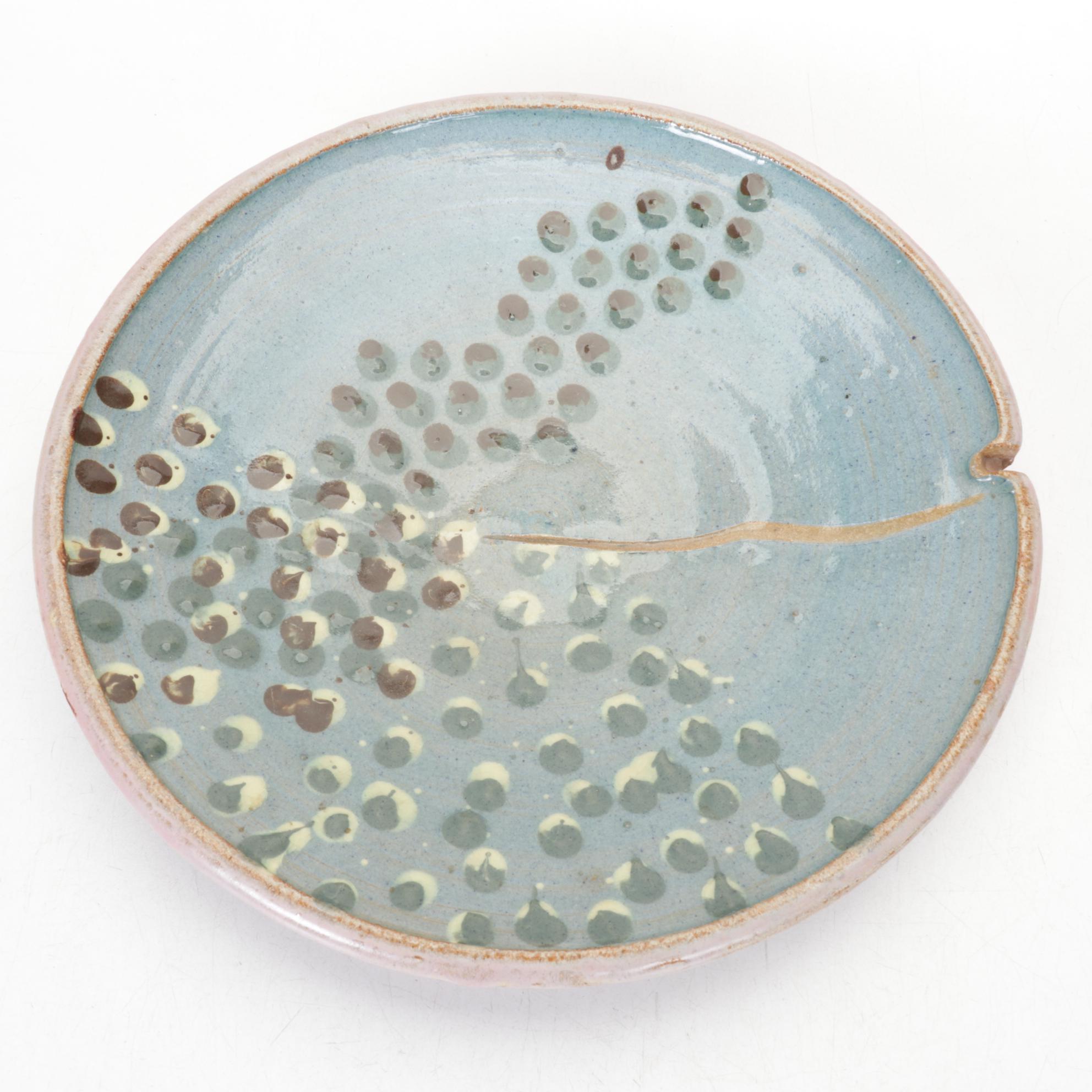 Moose Egg Separator Mug and Ceramic Blue Cow in Set of Stoneware Pottery