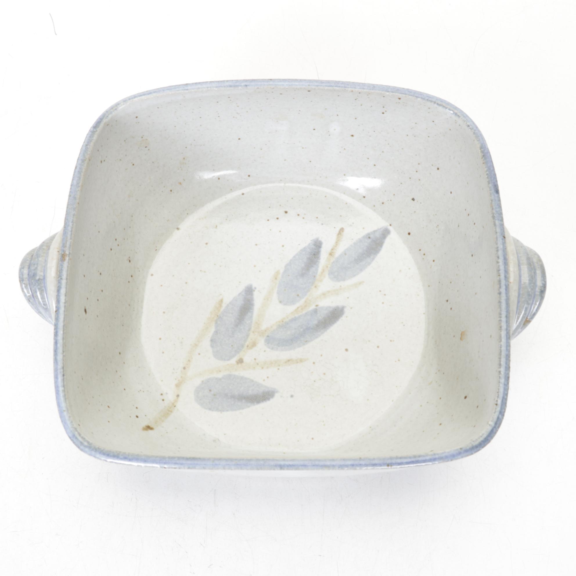 Moose Egg Separator Mug and Ceramic Blue Cow in Set of Stoneware Pottery